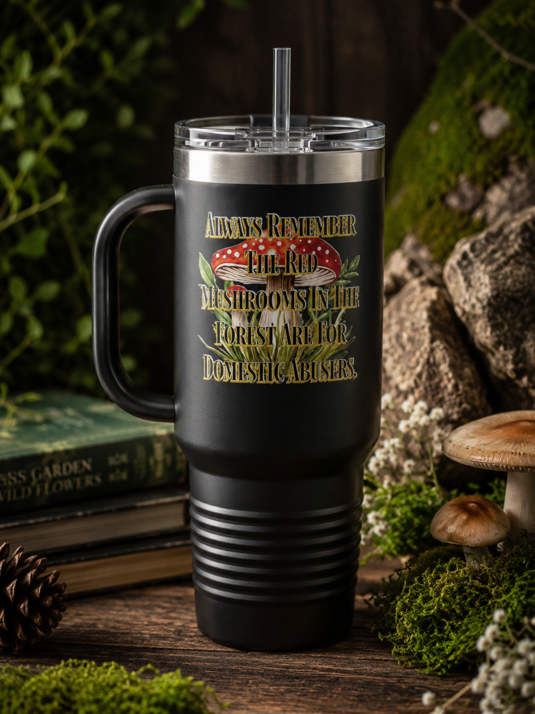 40oz Insulated Mushroom Travel Mug | Gothic Cottagecore Coffee