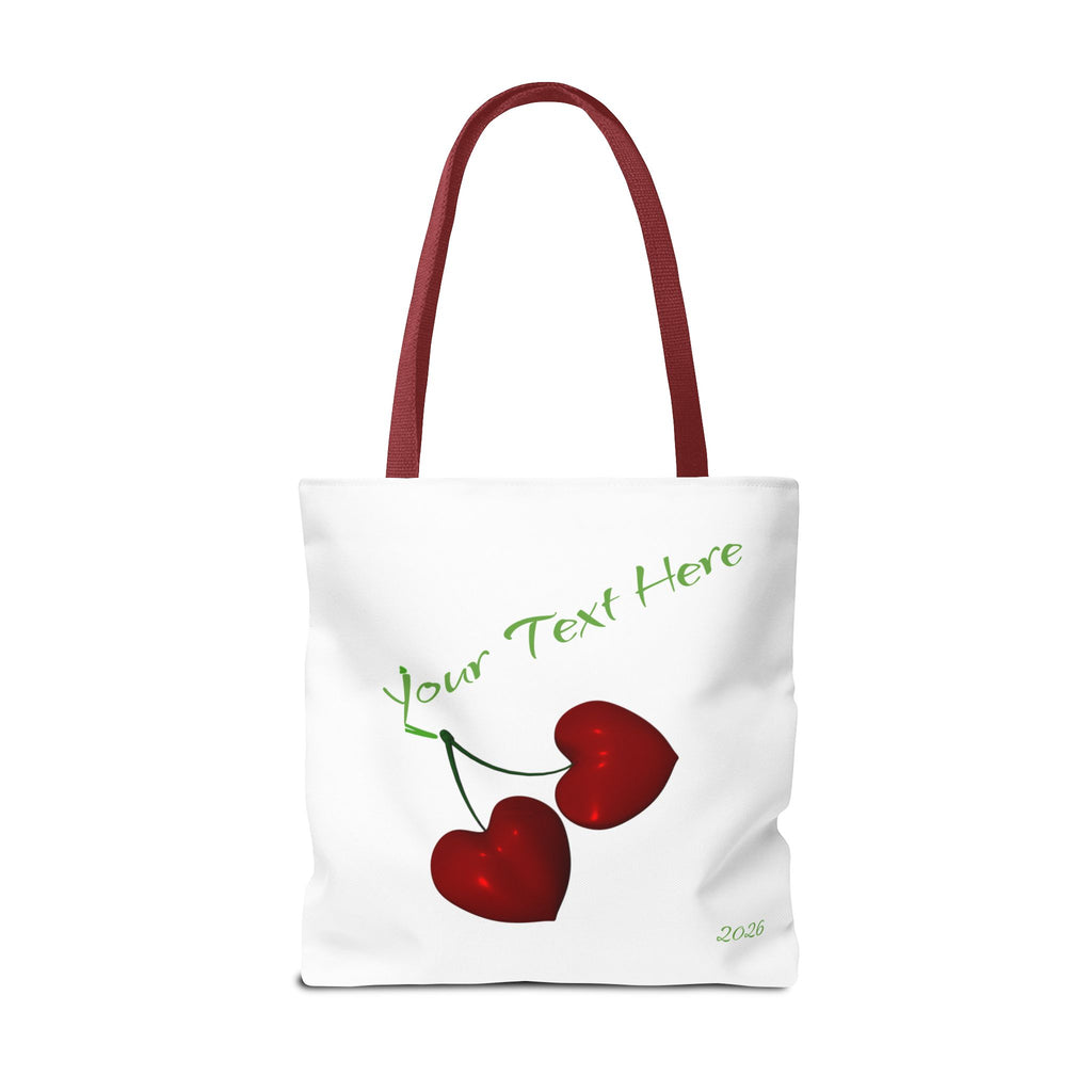 Cherry Hearts Name Tote Bag | Personalized Script _ Name | SanctuaryEssentials