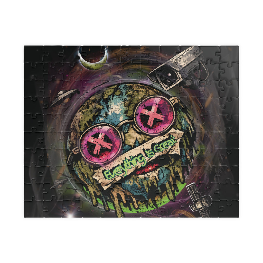 Dark Humor Earth Puzzle – Everything Is Great | Sarcastic Apocalypse Artwork Jigsaw Puzzle | Everything Is Great Earth Puzzle | Dark Humor Jigsaw Puzzle | Cynical Apocalypse Art Puzzle | Sarcastic...
