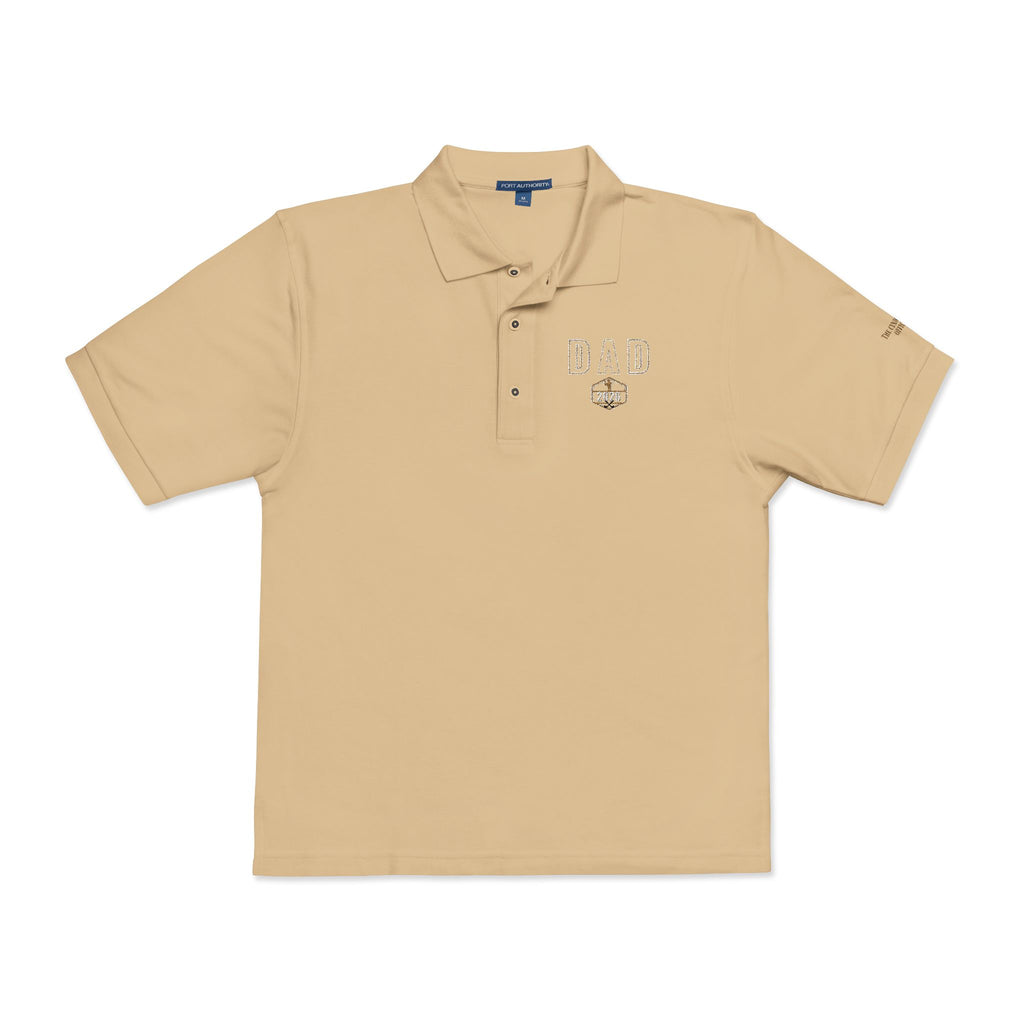 Embroidered Floral Crest Polo Shirt - Premium Father's Day Gift - Elegant Men's Business Casual Golf Polo