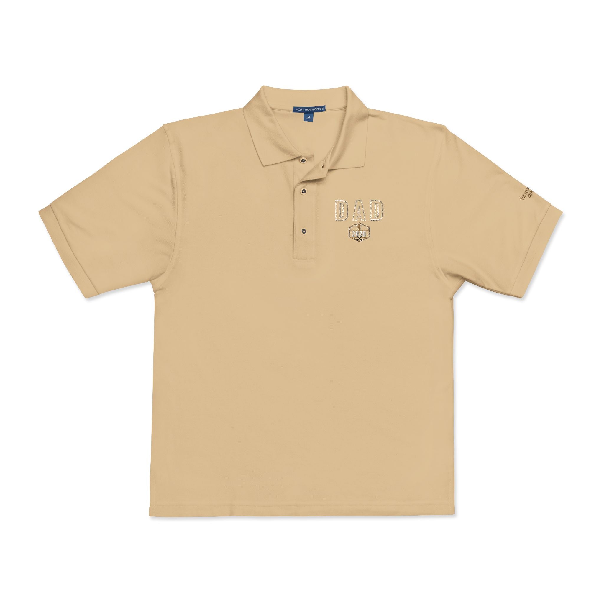 Embroidered Floral Crest Polo Shirt - Premium Father's Day Gift - Elegant Men's Business Casual Golf Polo
