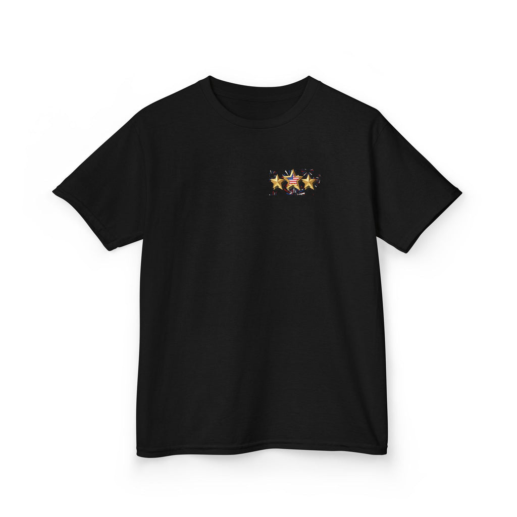 Kids 4th of July Shirt | Patriotic Fireworks & Stars Graphic Tee for Toddlers and Youth