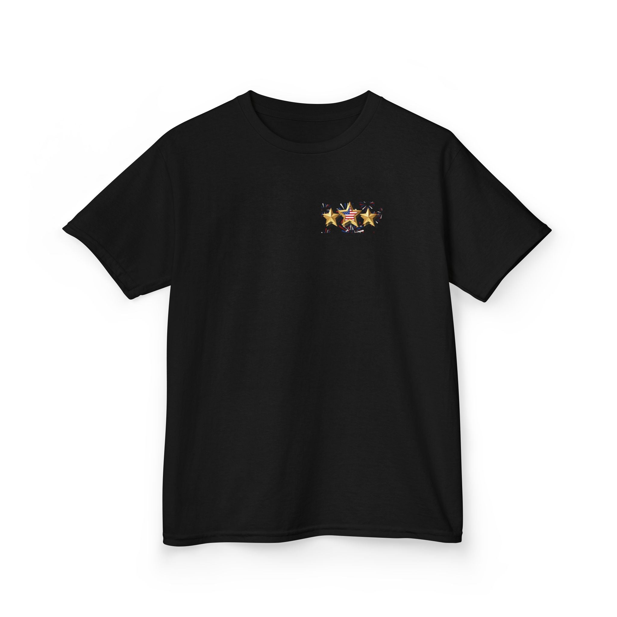 Kids 4th of July Shirt | Patriotic Fireworks & Stars Graphic Tee for Toddlers and Youth