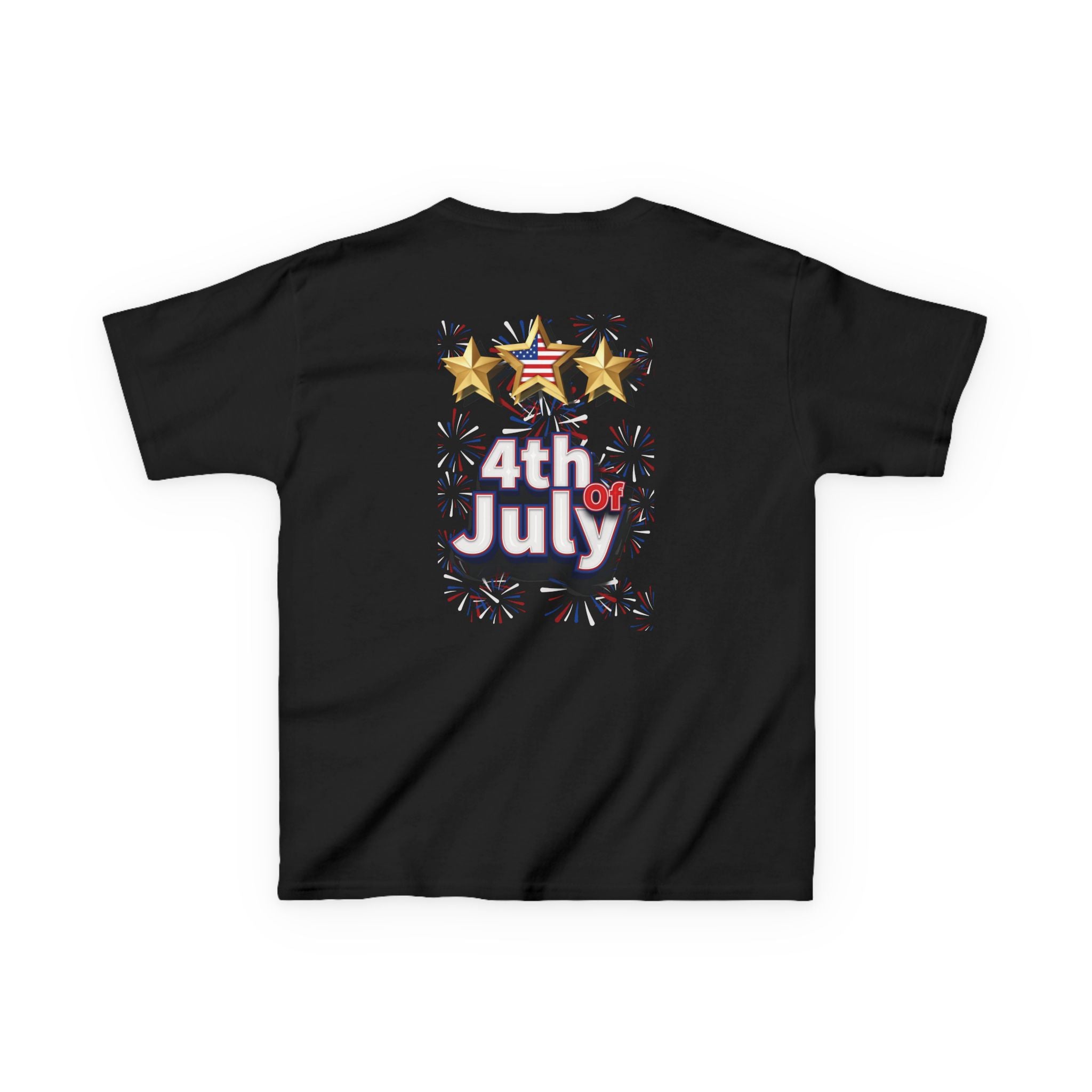 Kids 4th of July Shirt | Patriotic Fireworks & Stars Graphic Tee for Toddlers and Youth
