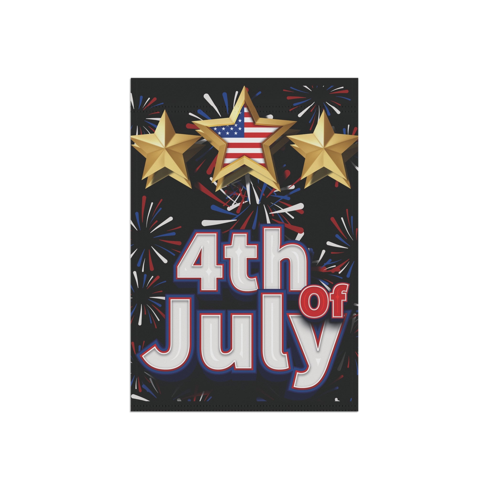 4th of July Garden Flag | Patriotic Stars & Fireworks Outdoor Yard Decor
