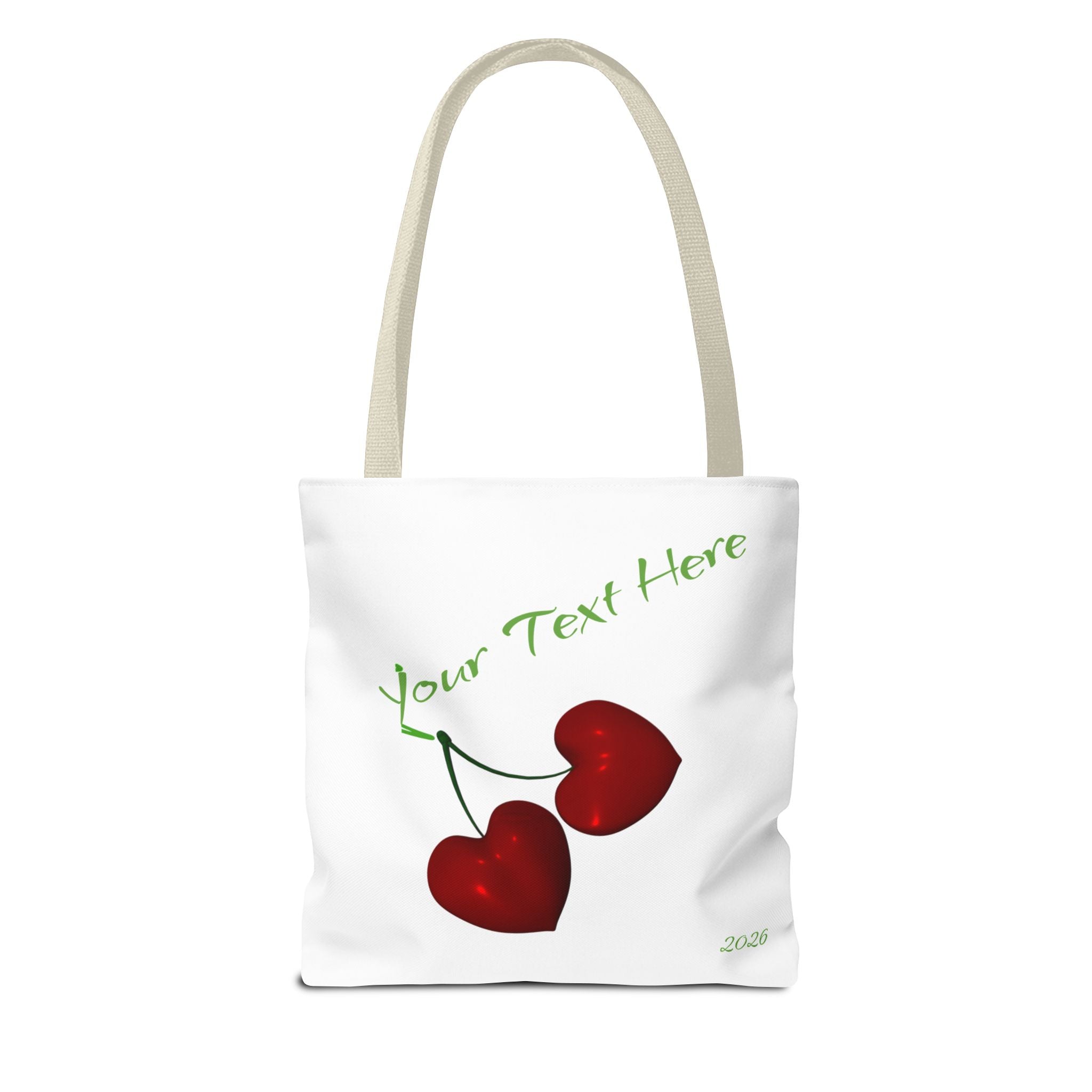 Cherry Hearts Name Tote Bag | Personalized Script _ Name | SanctuaryEssentials