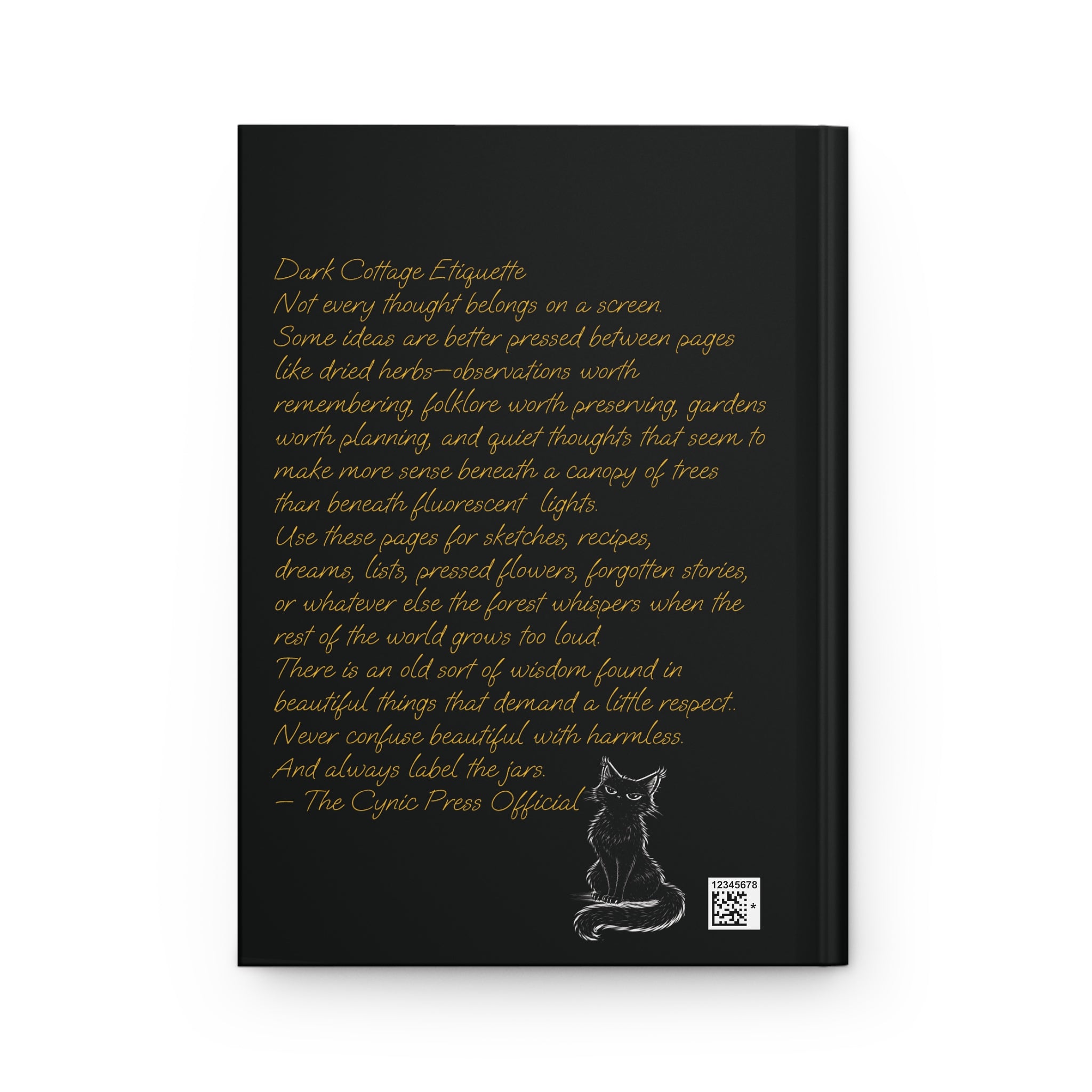 Red Toadstool Illustration Hardcover Journal | Dark Mushroom Quote | Dark Cottage Etiquette Journal – Poison Mushroom Hardcover Notebook | Gothic Forest Writing Journal