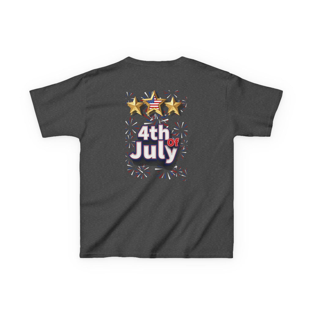 Kids 4th of July Shirt | Patriotic Fireworks & Stars Graphic Tee for Toddlers and Youth