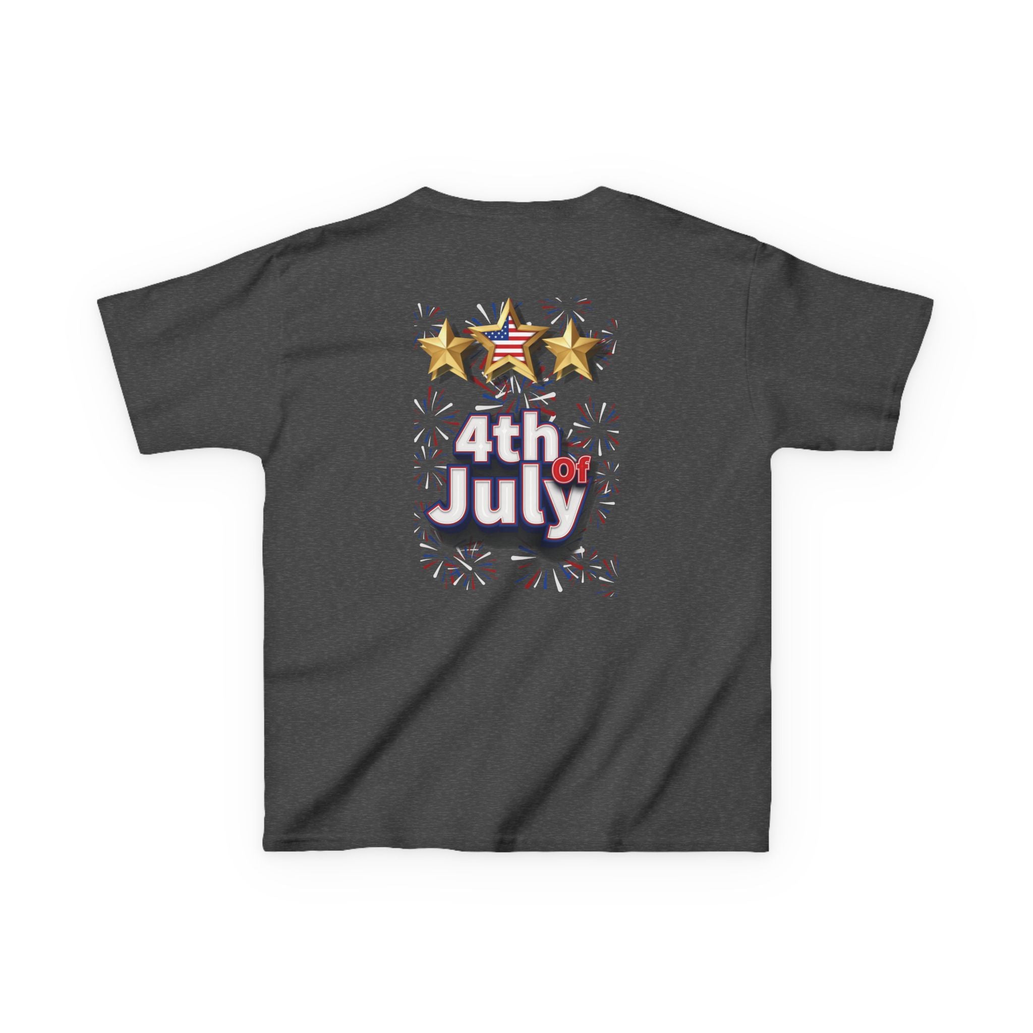 Kids 4th of July Shirt | Patriotic Fireworks & Stars Graphic Tee for Toddlers and Youth