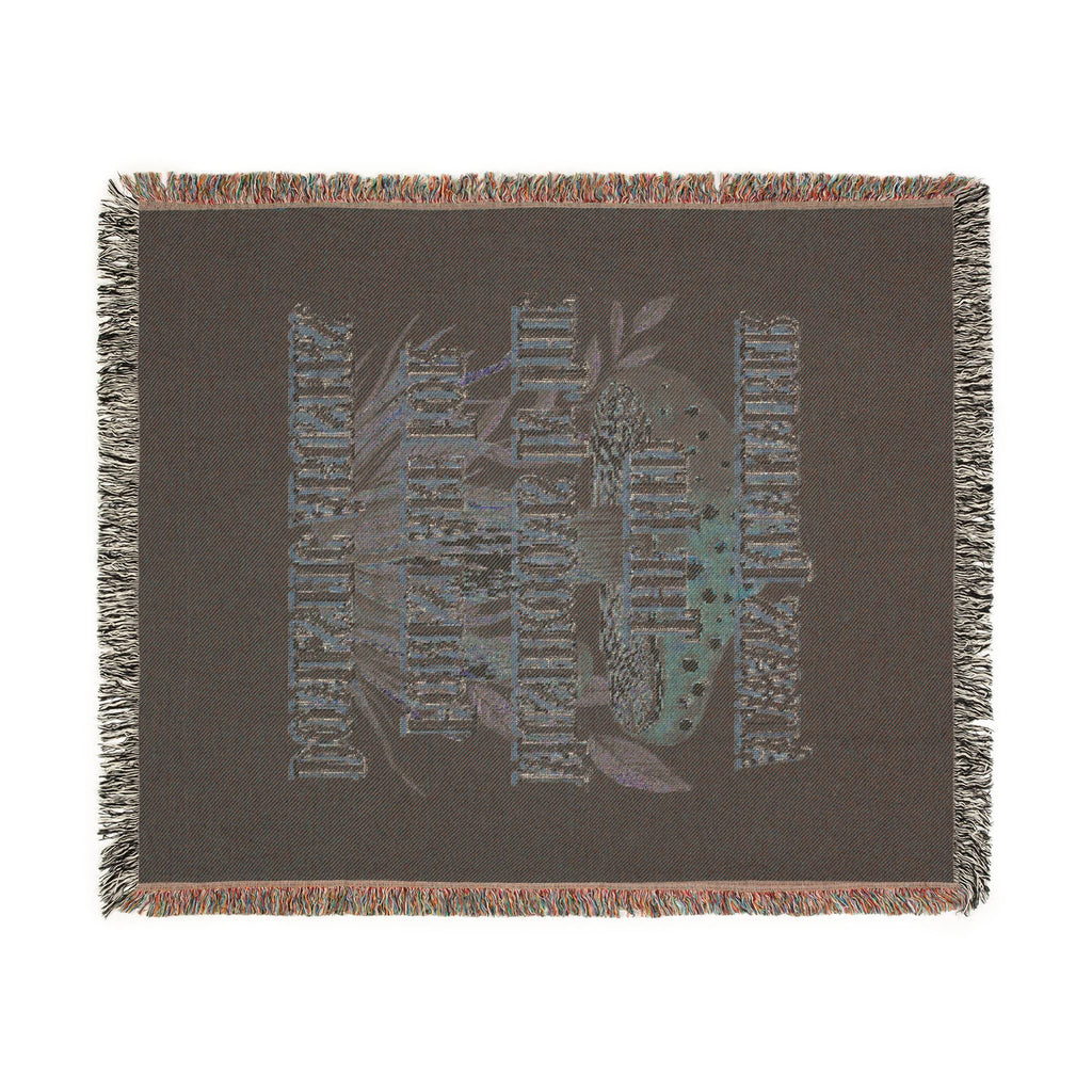 Mushroom Foraging Woven Blanket — Cozy Botanical Toadstool Throw
