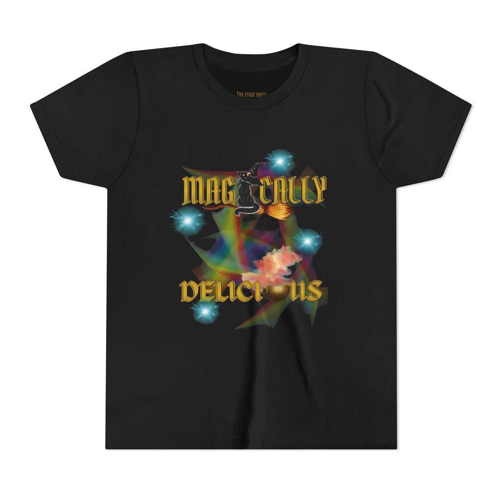 Magically Delicious Wizard Cat – Wizard Cat Glow Tee   - Wizard Cat Spell Bowl Tee – Fantasy Graphic