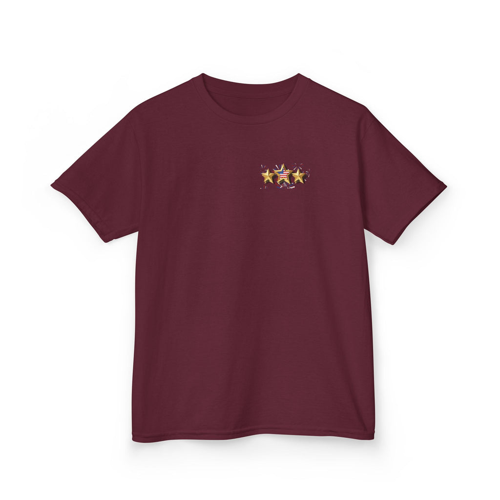 Kids 4th of July Shirt | Patriotic Fireworks & Stars Graphic Tee for Toddlers and Youth