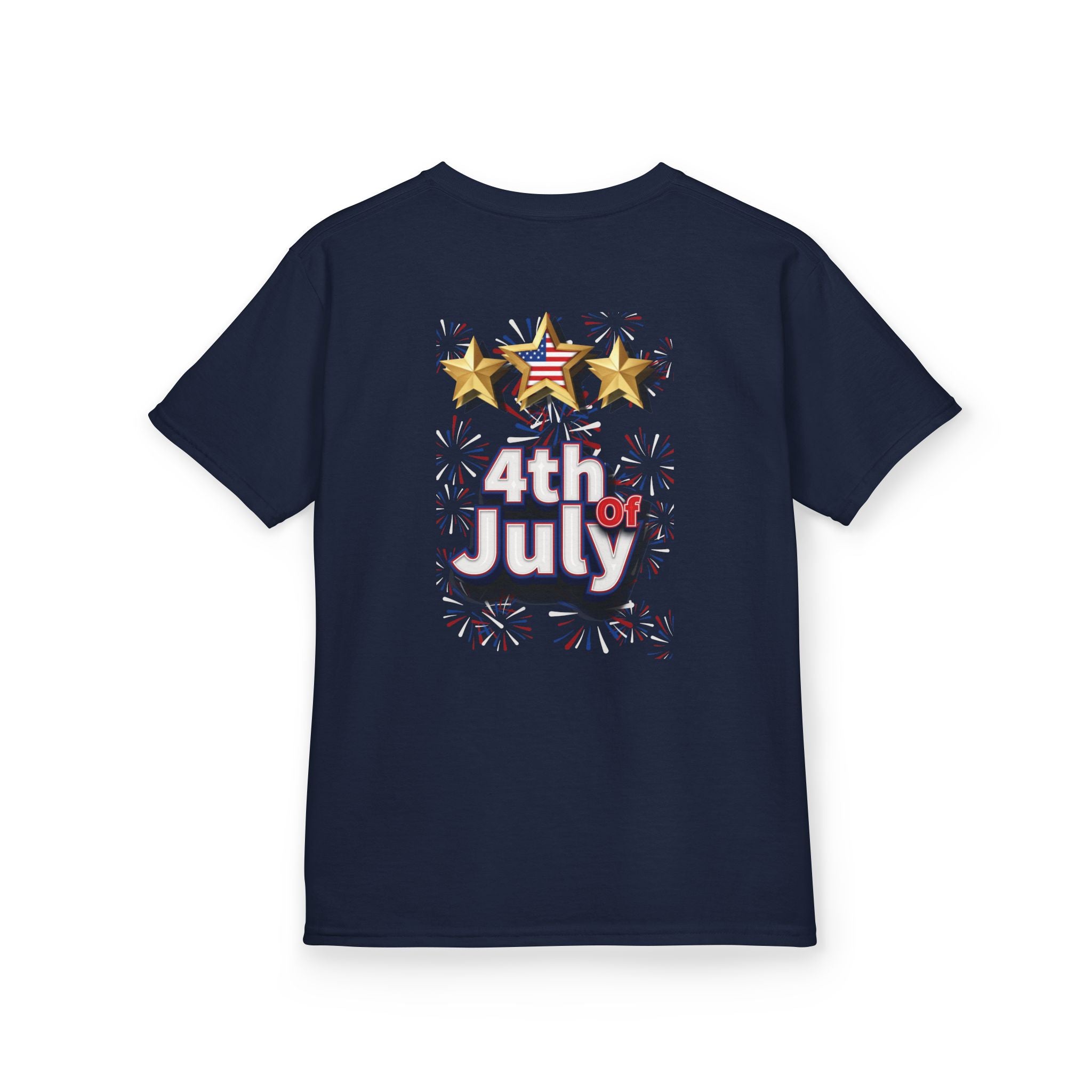 Kids 4th of July Shirt | Patriotic Fireworks & Stars Graphic Tee for Toddlers and Youth