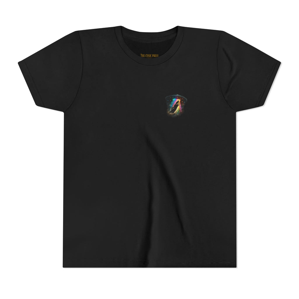 Cosmic Cruise: Jinx & Nova BMX Adventure Tee | Premium Youth Alien & Cat Graphic Shirt | Cool Kids Streetwear T-Shirt | Dual-Graphic Black T-Shirt | Youth BMX Rider Tee — Colorful Cosmic Bike Stunt T-...