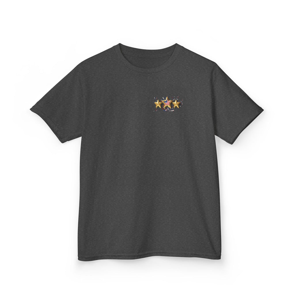 Kids 4th of July Shirt | Patriotic Fireworks & Stars Graphic Tee for Toddlers and Youth