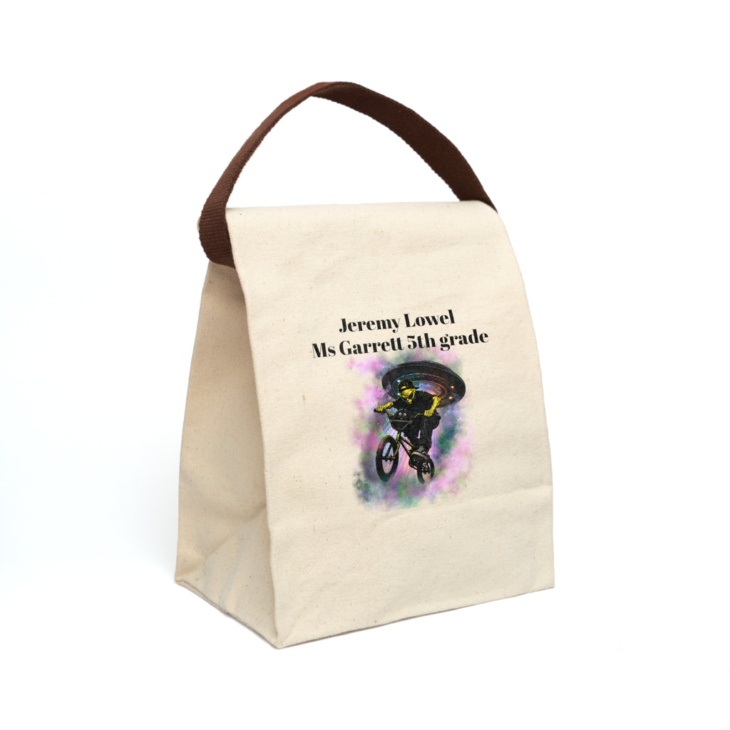 Jinx & Nova Adventure Lunch Bag | Personalized Kids BMX Alien & Cat Lunch Box | Custom School Lunch Tote