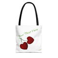 Cherry Hearts Name Tote Bag | Personalized Script _ Name | SanctuaryEssentials