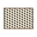 Stay cozy bundled up in a Woven  "Little Dark Heart" Throw Blanket — Reversible Boho Plaid Pattern