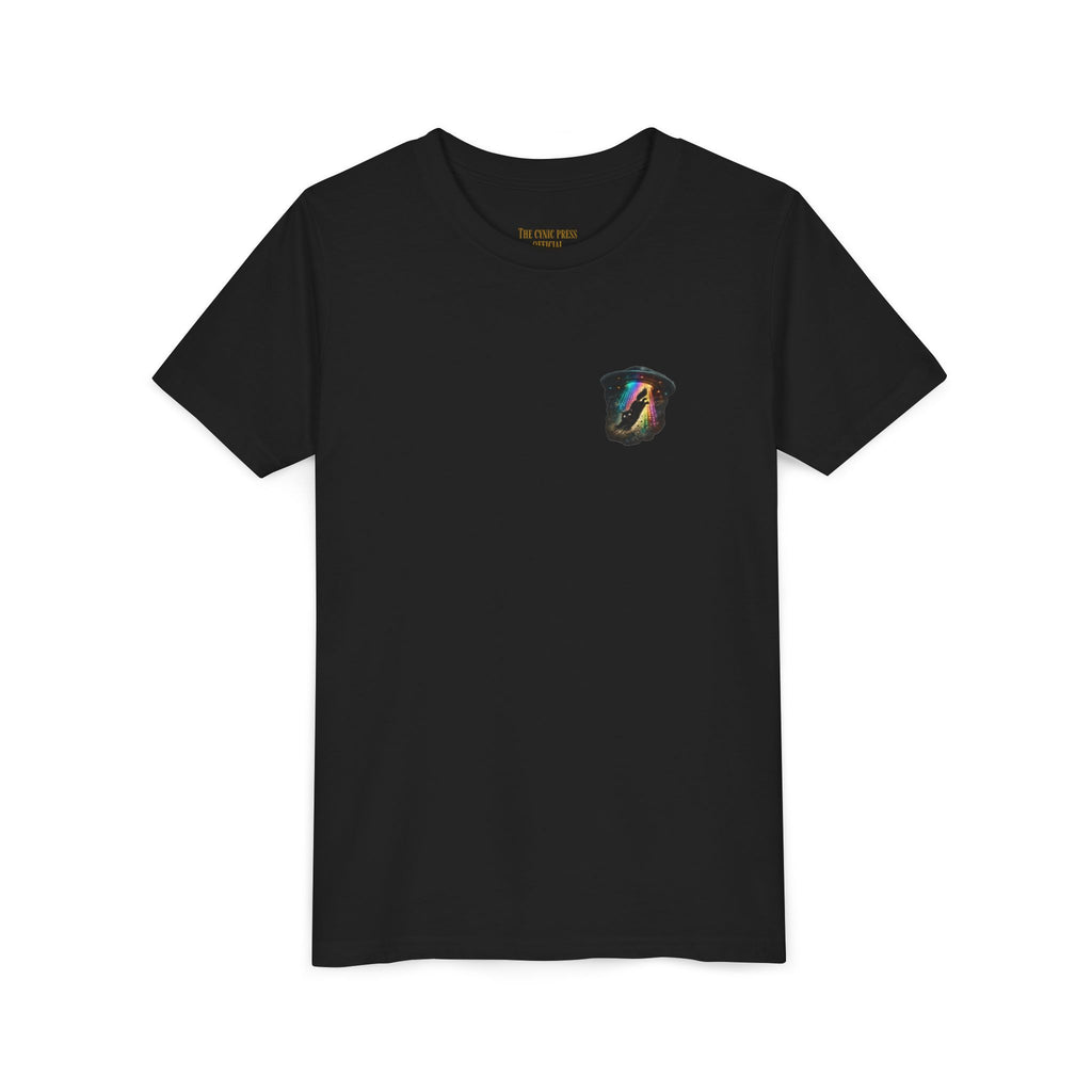 Cosmic Cruise: Jinx & Nova BMX Adventure Tee | Premium Youth Alien & Cat Graphic Shirt | Cool Kids Streetwear T-Shirt | Dual-Graphic Black T-Shirt | Youth BMX Rider Tee — Colorful Cosmic Bike Stunt T-...
