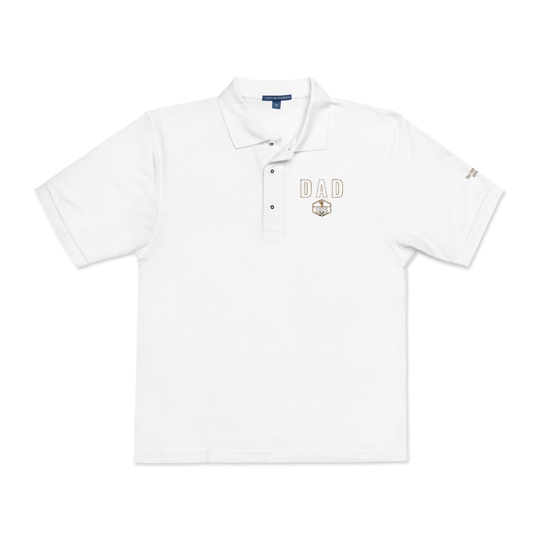 Embroidered Floral Crest Polo Shirt - Premium Father's Day Gift - Elegant Men's Business Casual Golf Polo