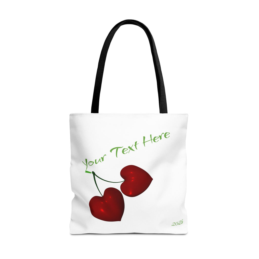 Cherry Hearts Name Tote Bag | Personalized Script _ Name | SanctuaryEssentials