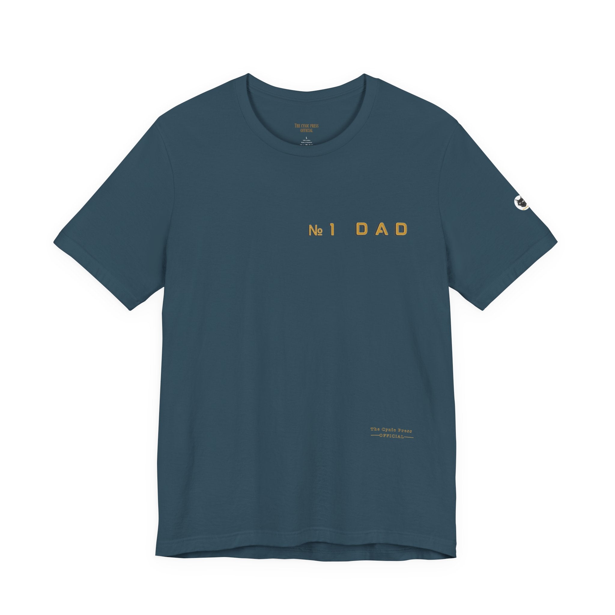 Dad 2026 Crossword T‑Shirt — "No.1 Dad" Gold Badge Father’s Day Tee | Dad Crossword Puzzle T-Shirt | Father's Day Double Sided Graphic Tee | No 1 Dad Shirt Gift for Men