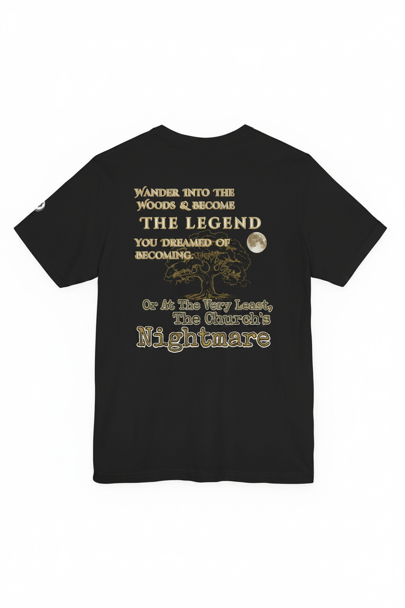 Unisex Graphic Tee | Wander Into The Woods Gothic T-Shirt | Retro Dark Fantasy Legend Apparel | Unisex Jersey Short Sleeve Tee