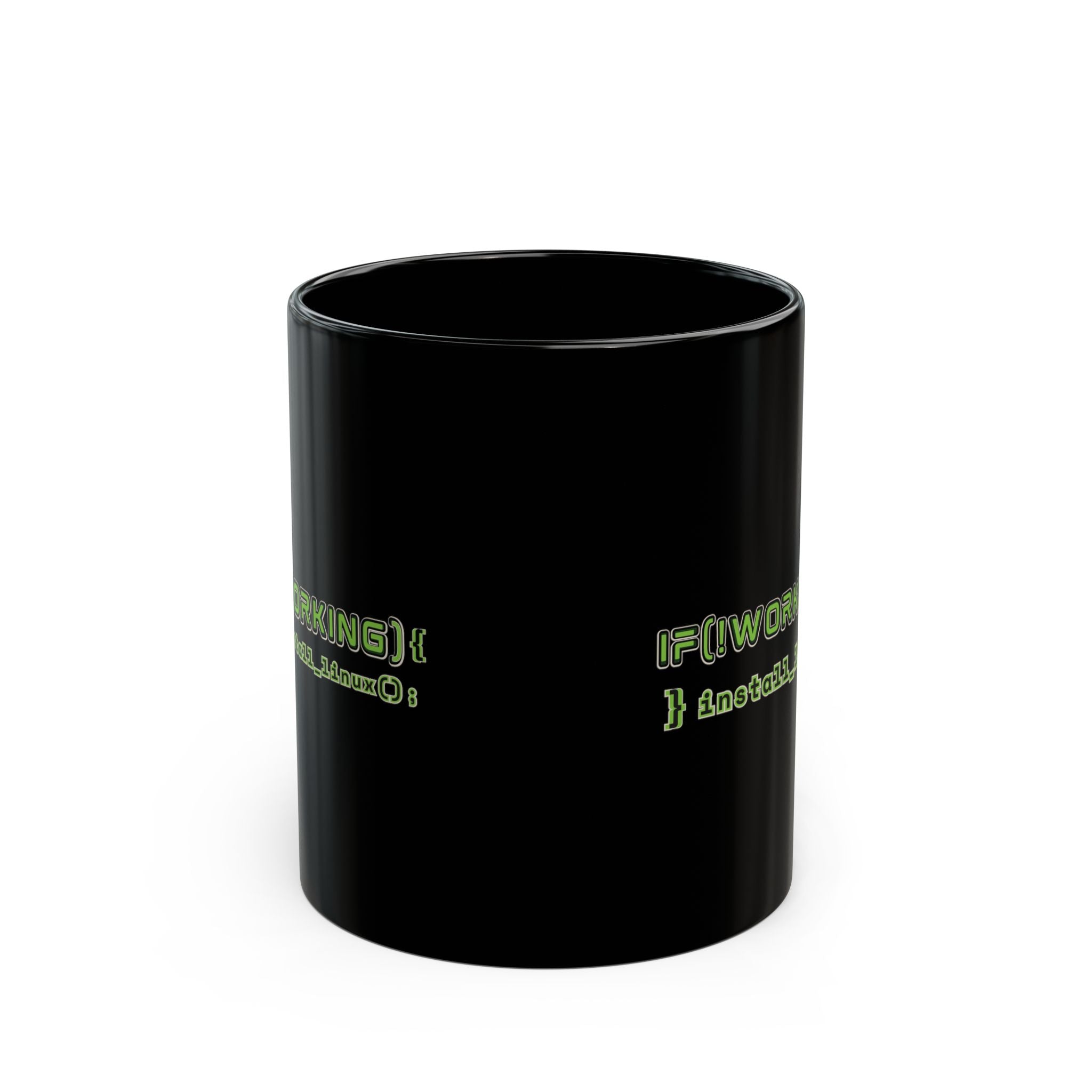 Programming Mug — "If (Networking) { install_linux(); }" Black Coffee Cup (11oz/15oz | Funny Programmer Mug - If Networking Install Linux Black Coffee Cup - 11oz 15oz Geek Tech Gift)