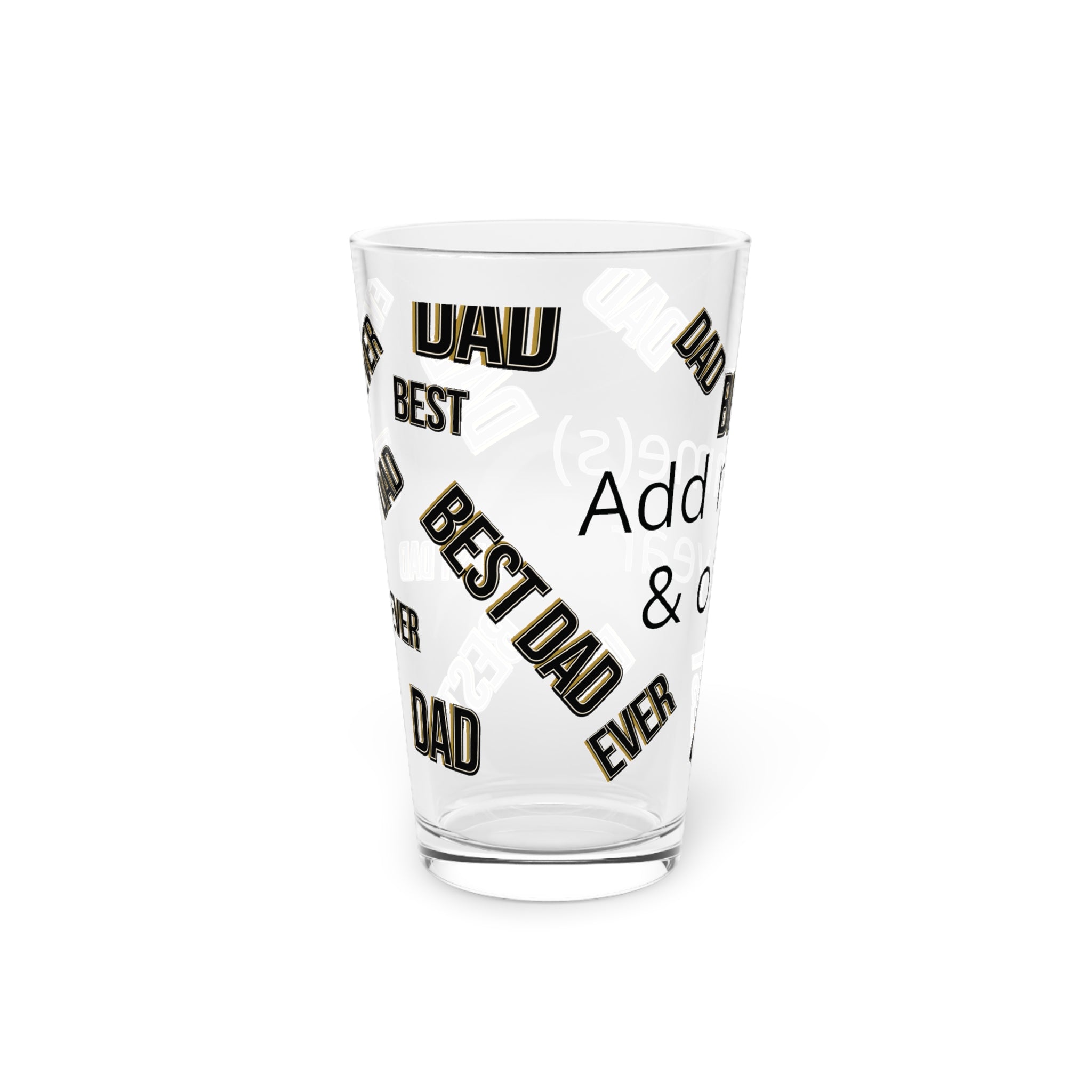 Personalized Best Dad Ever Pint Glass - Custom Name & Year 16oz Beer Glass Gift Pint Glass, 16oz