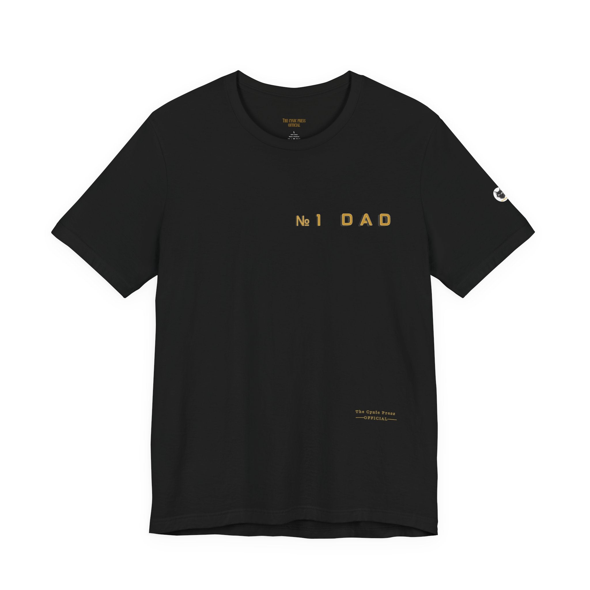 Dad 2026 Crossword T‑Shirt — "No.1 Dad" Gold Badge Father’s Day Tee | Dad Crossword Puzzle T-Shirt | Father's Day Double Sided Graphic Tee | No 1 Dad Shirt Gift for Men