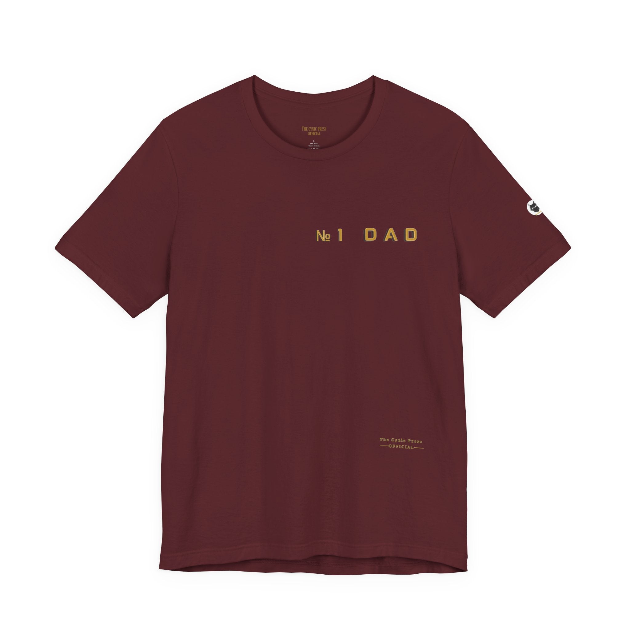 Dad 2026 Crossword T‑Shirt — "No.1 Dad" Gold Badge Father’s Day Tee | Dad Crossword Puzzle T-Shirt | Father's Day Double Sided Graphic Tee | No 1 Dad Shirt Gift for Men