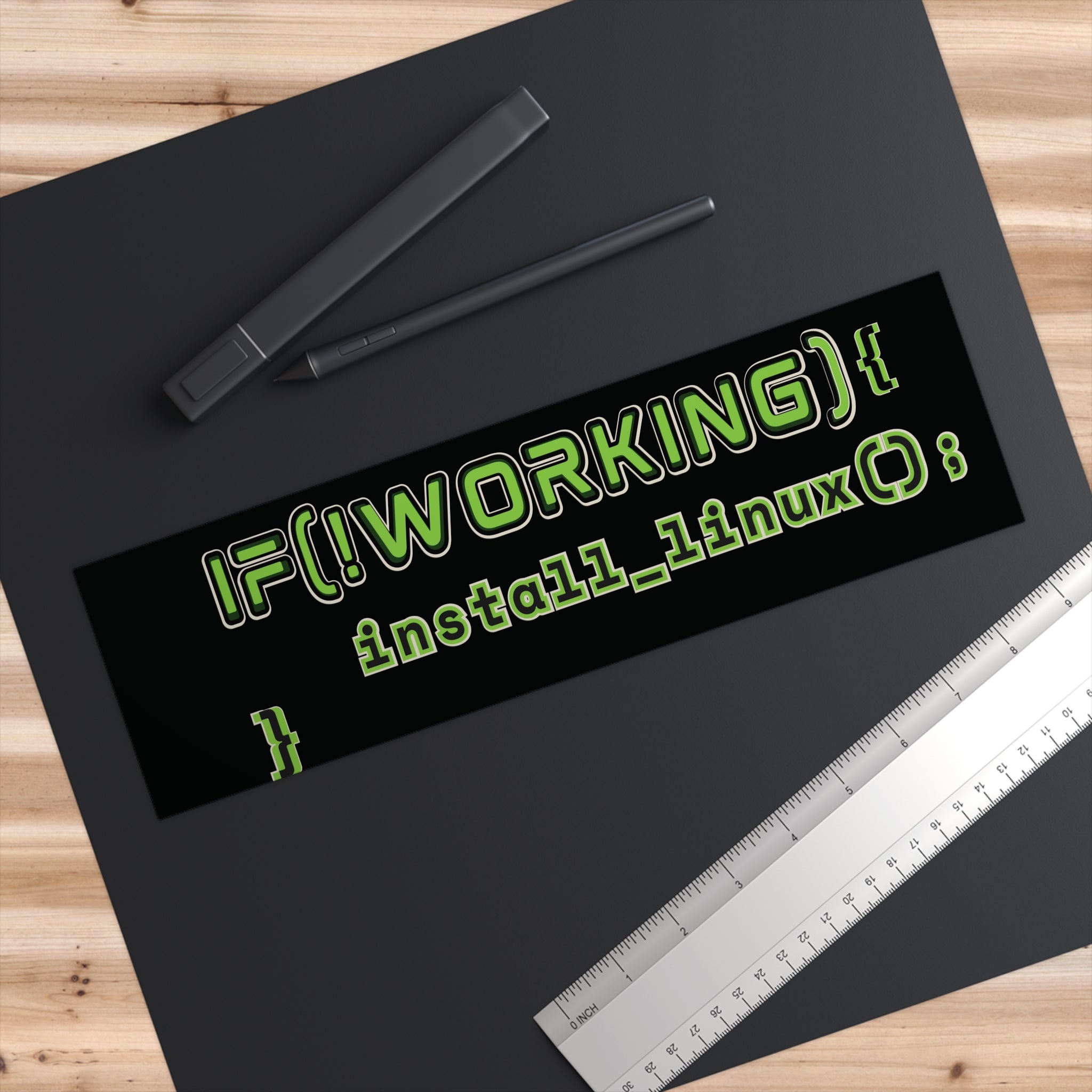 Bumper Sticker — IF(!WORKING){install_linux();} Programmer Humor Car Decal