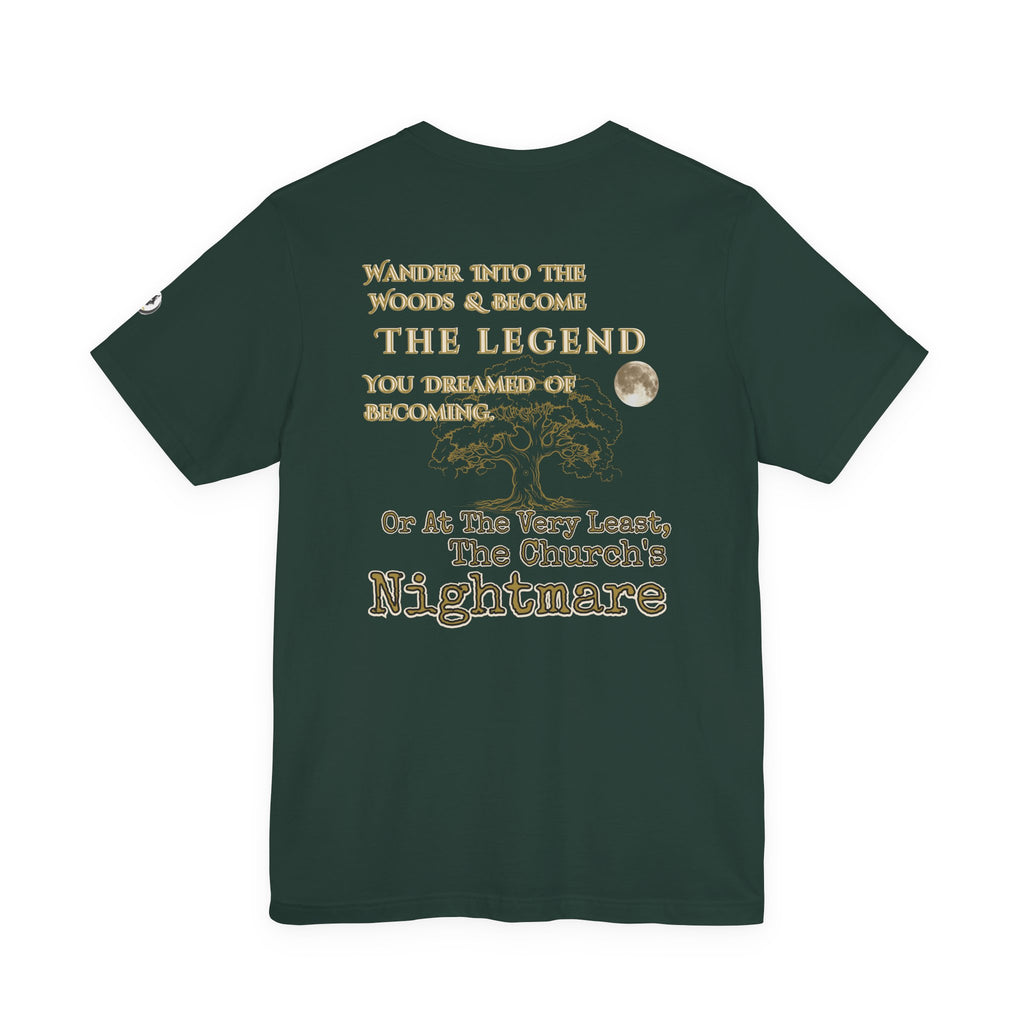 Unisex Graphic Tee | Wander Into The Woods Gothic T-Shirt | Retro Dark Fantasy Legend Apparel | Unisex Jersey Short Sleeve Tee