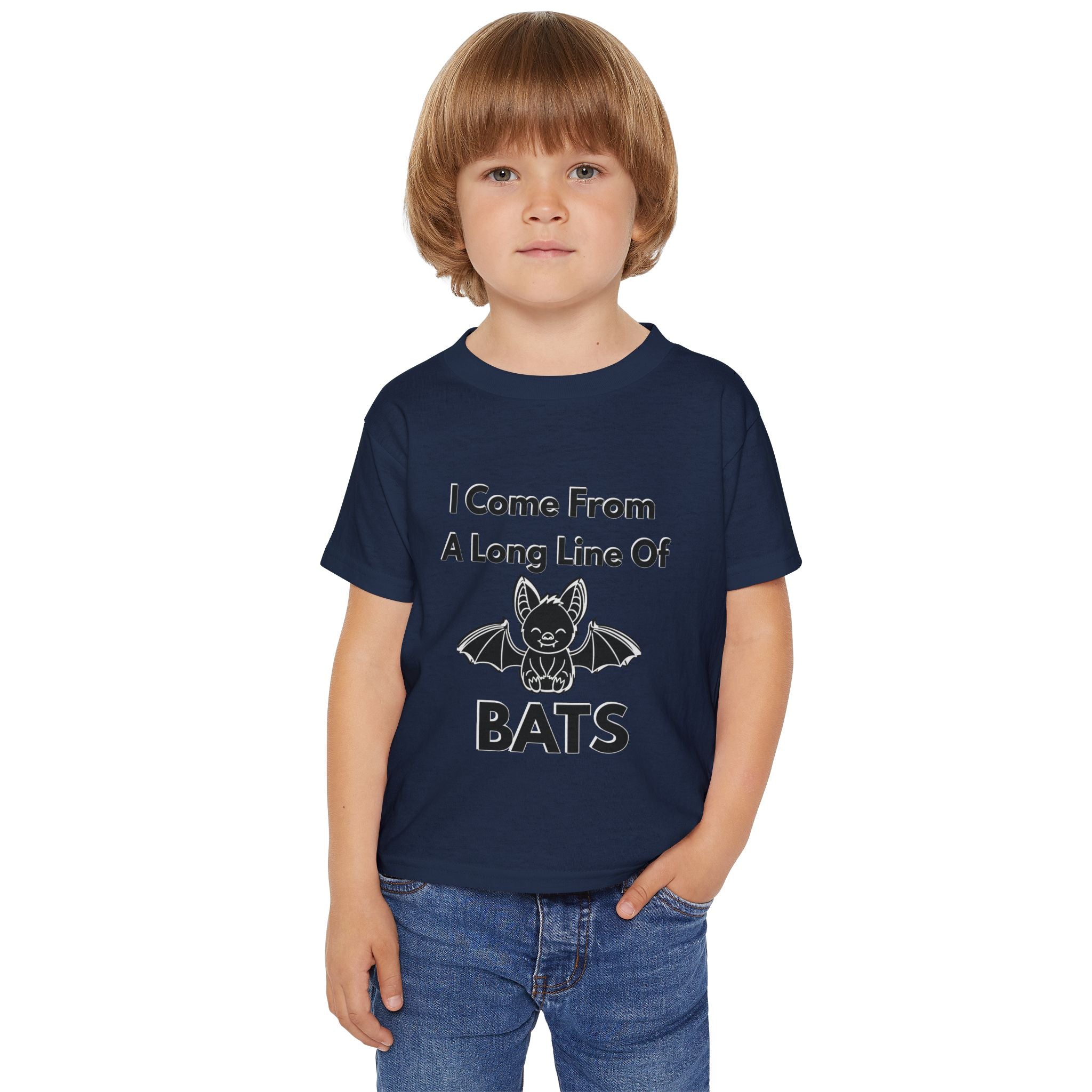 Heavy Cotton™ Toddler T-shirt, Family Matching Halloween Shirts – Crazy Old Bat, The Old Bat & Long Line of Bats – Funny Mom Grandma Kids Matching Set| kids unisex tee