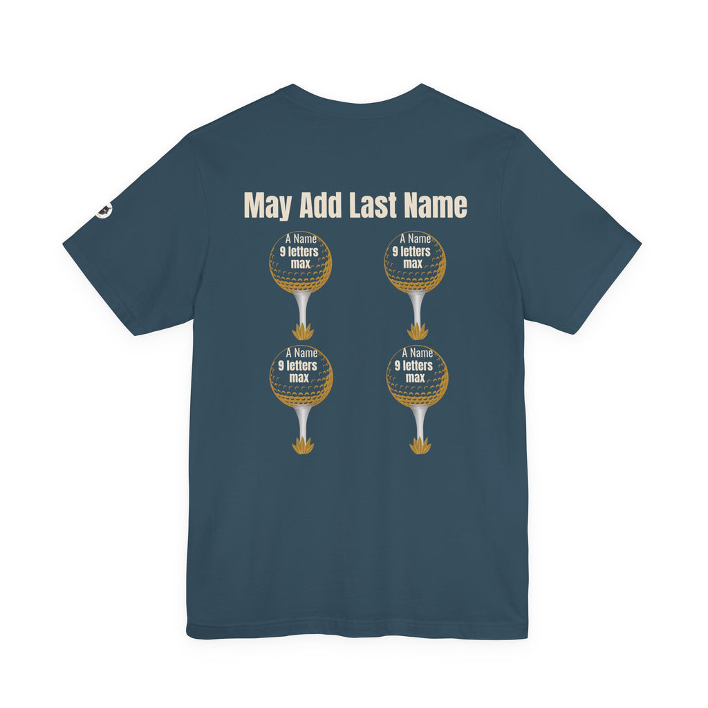 Personalized Father's Day Golf Shirt | Custom Last Name Dad Golf Tee | Kids Names on Golf Balls Shirt Gift for Dad Grandpa