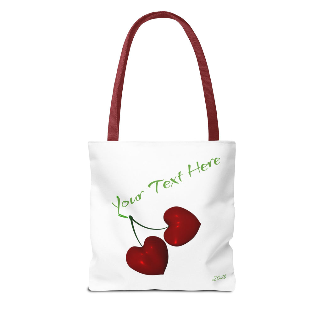 Cherry Hearts Name Tote Bag | Personalized Script _ Name | SanctuaryEssentials