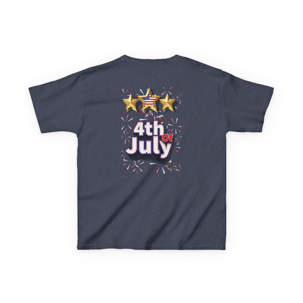 Kids 4th of July Shirt | Patriotic Fireworks & Stars Graphic Tee for Toddlers and Youth
