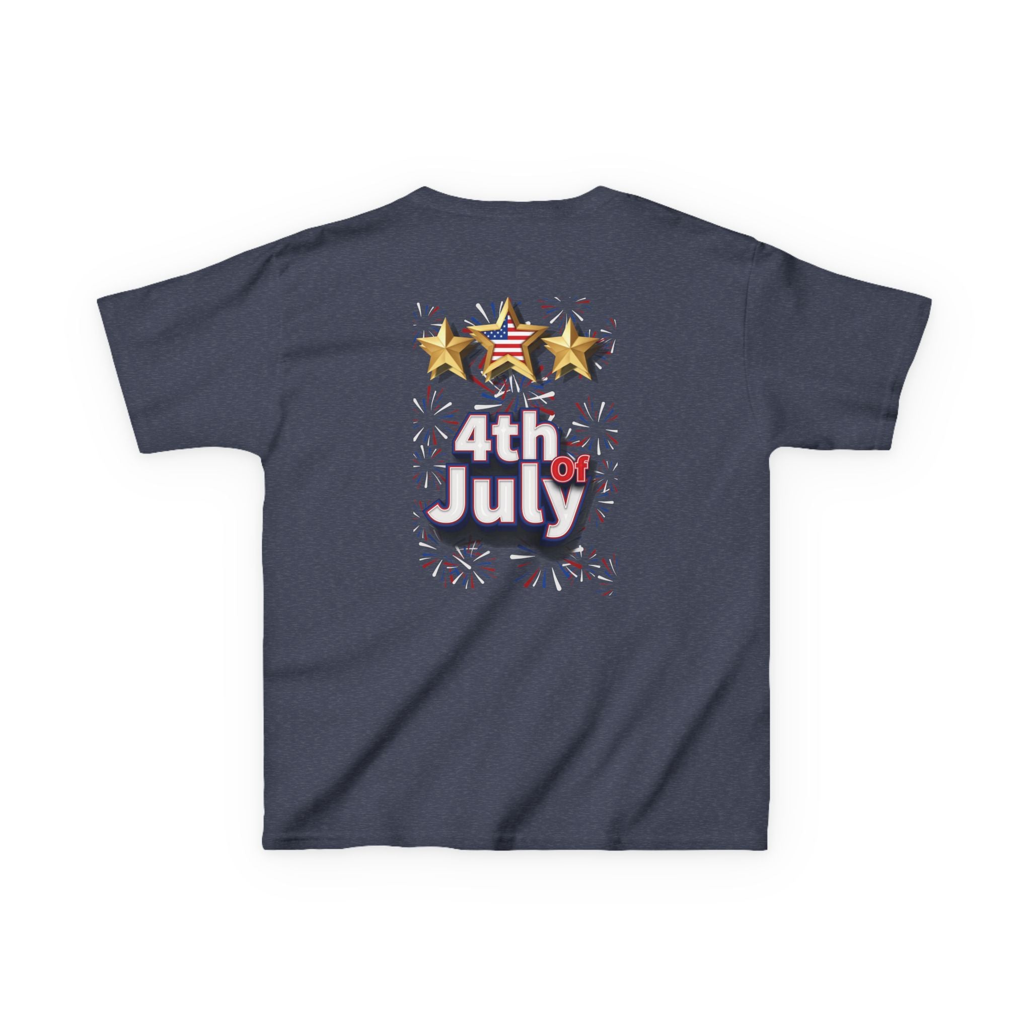 Kids 4th of July Shirt | Patriotic Fireworks & Stars Graphic Tee for Toddlers and Youth