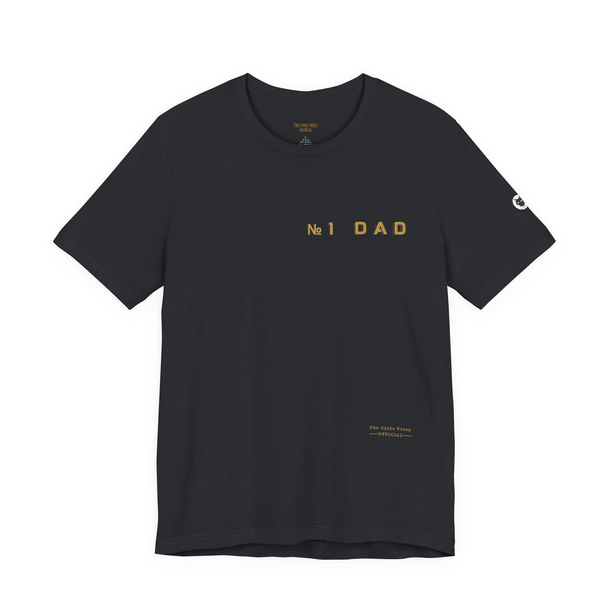 Dad 2026 Crossword T‑Shirt — "No.1 Dad" Gold Badge Father’s Day Tee | Dad Crossword Puzzle T-Shirt | Father's Day Double Sided Graphic Tee | No 1 Dad Shirt Gift for Men