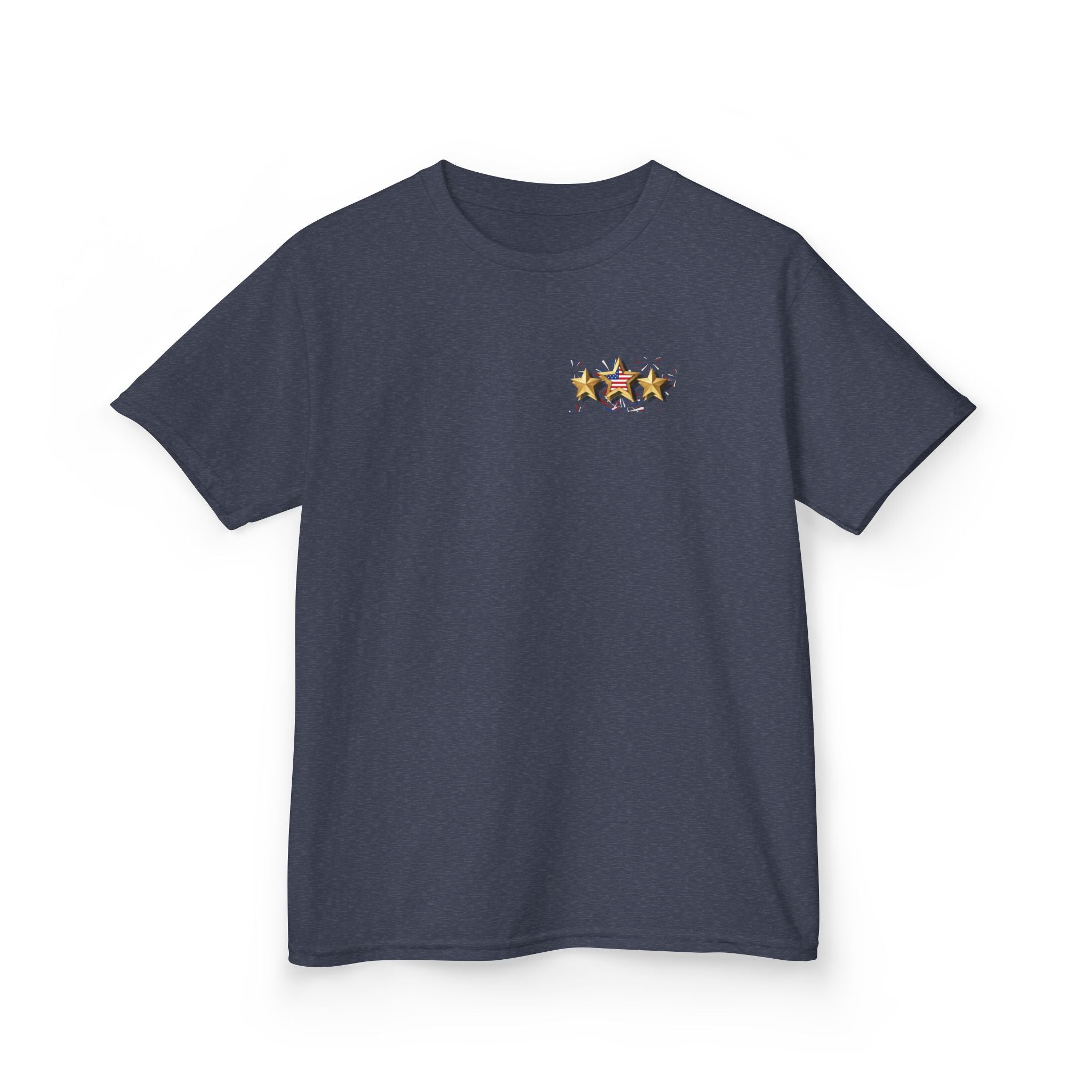 Kids 4th of July Shirt | Patriotic Fireworks & Stars Graphic Tee for Toddlers and Youth