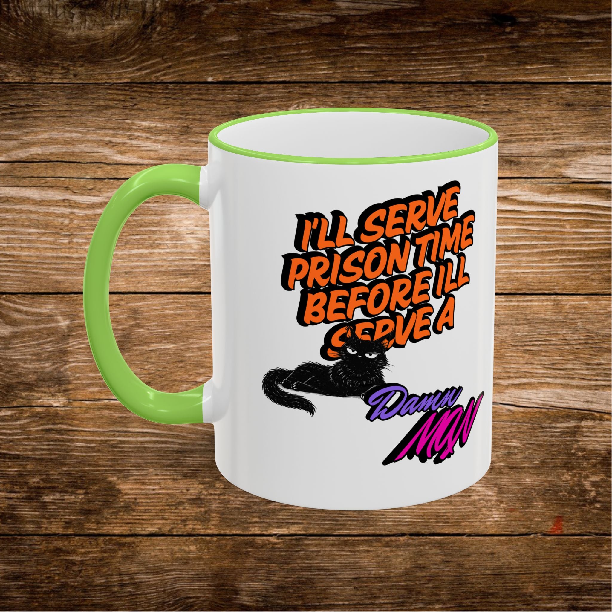 Mug à Anse et Bordure Contrastées Citation Chat Sassy | 325ml 440ml