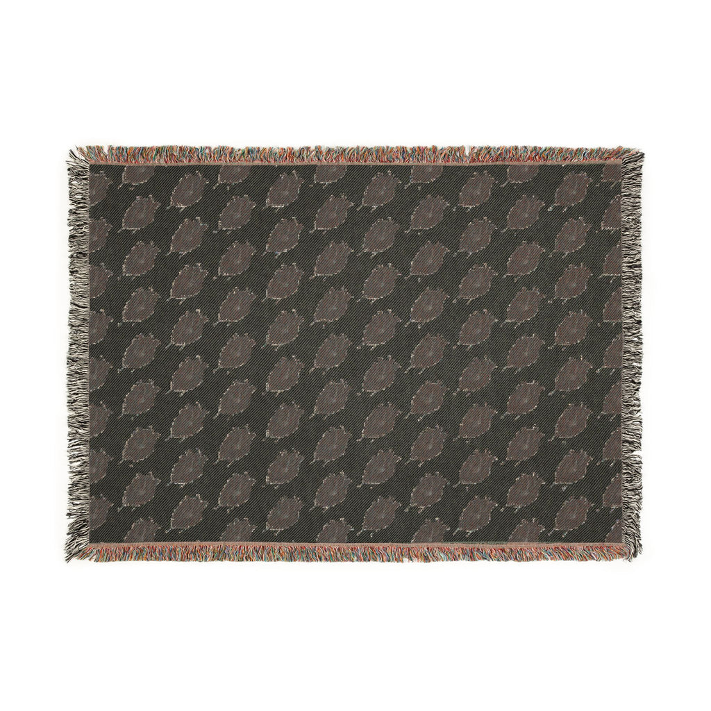 Stay cozy bundled up in a Woven  "Little Dark Heart" Throw Blanket — Reversible Boho Plaid Pattern
