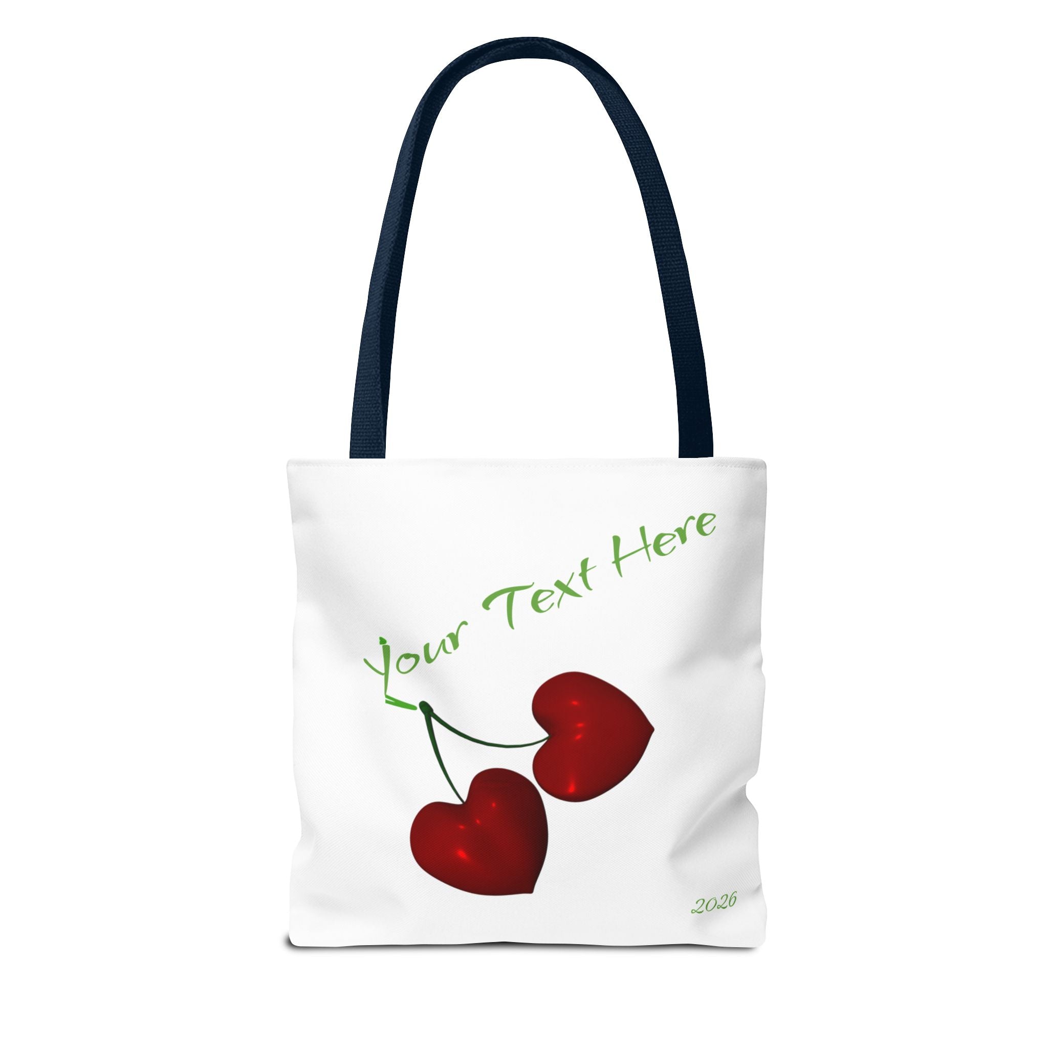 Cherry Hearts Name Tote Bag | Personalized Script _ Name | SanctuaryEssentials