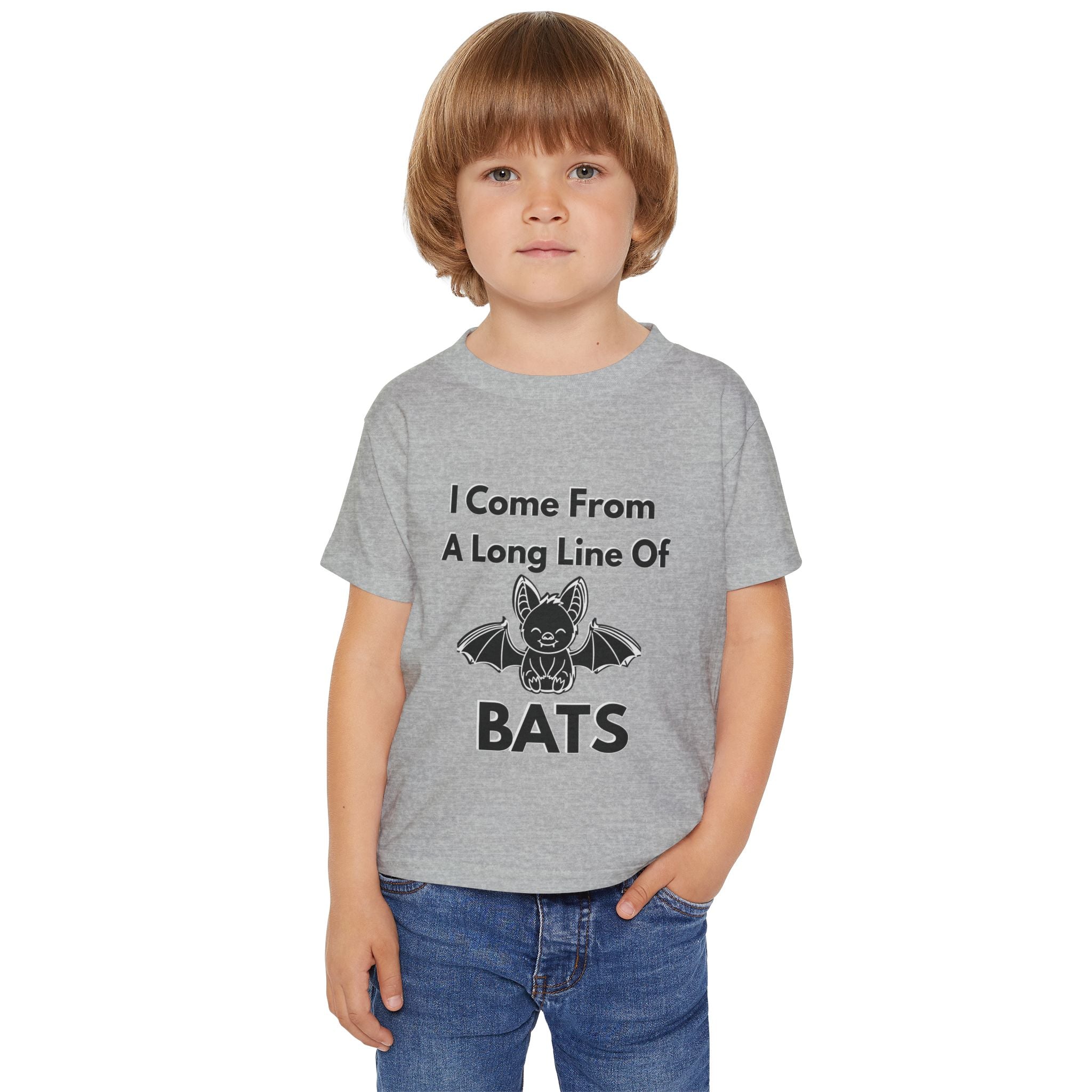 Heavy Cotton™ Toddler T-shirt, Family Matching Halloween Shirts – Crazy Old Bat, The Old Bat & Long Line of Bats – Funny Mom Grandma Kids Matching Set| kids unisex tee