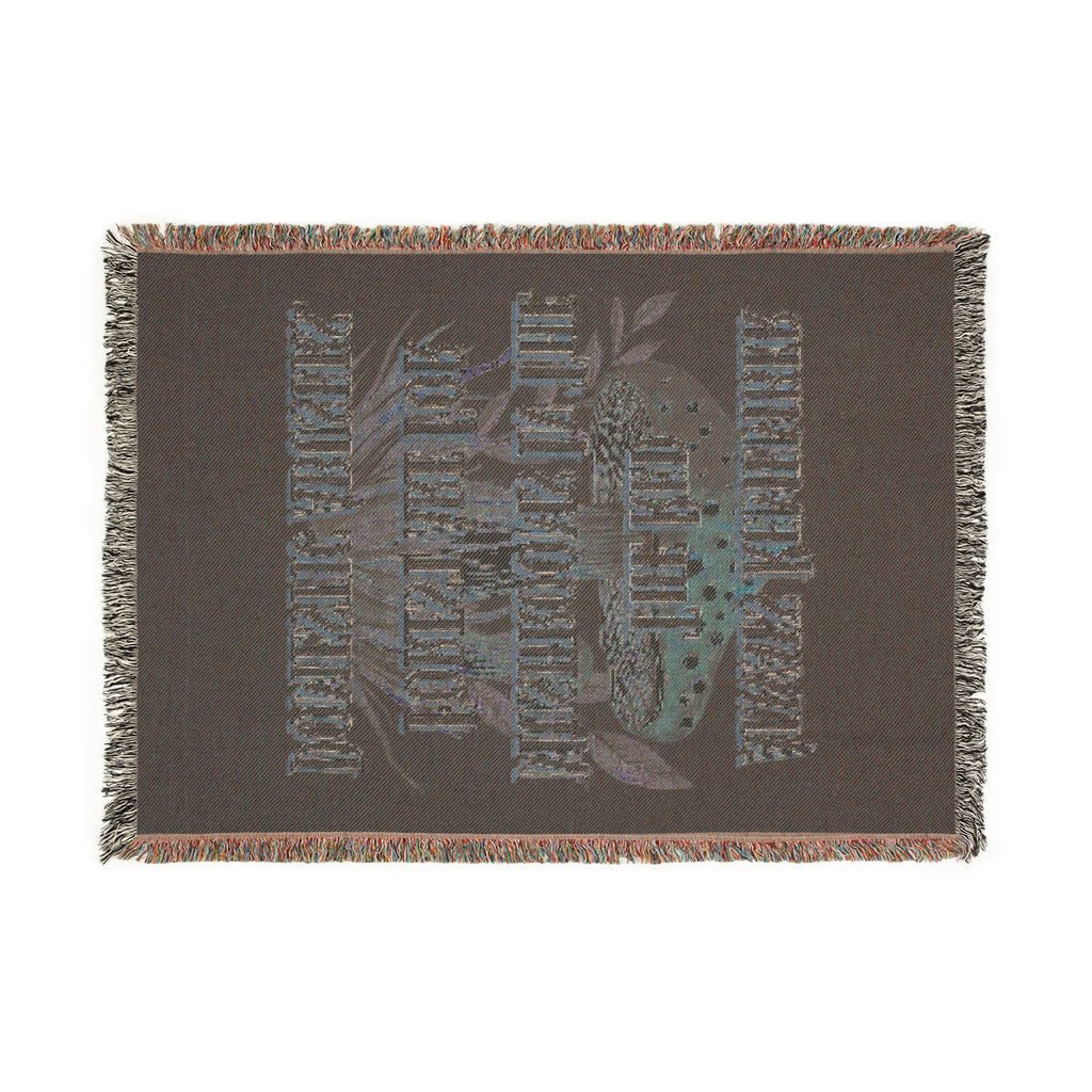 Mushroom Foraging Woven Blanket — Cozy Botanical Toadstool Throw