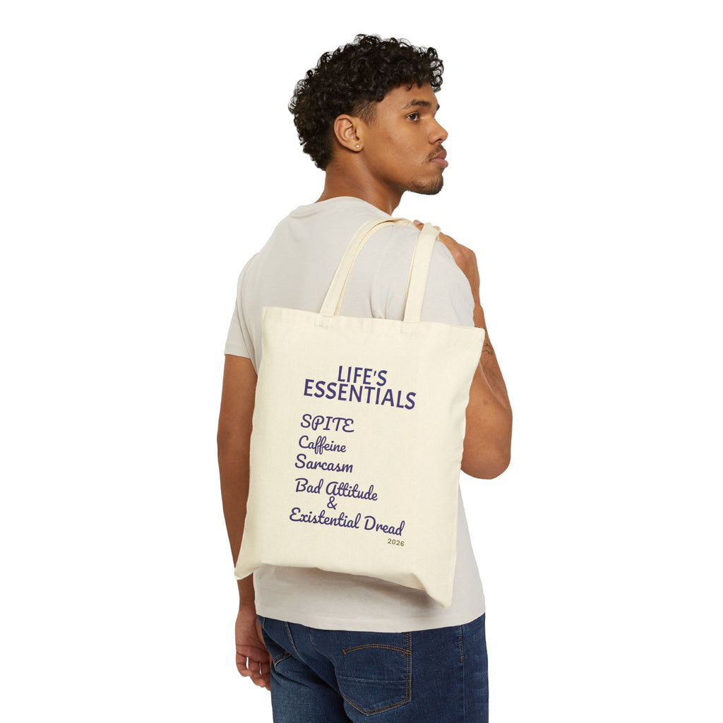 Caffeine Spite Quote Tote Bag | Cotton Canvas Carryall | SanctuaryEssentials