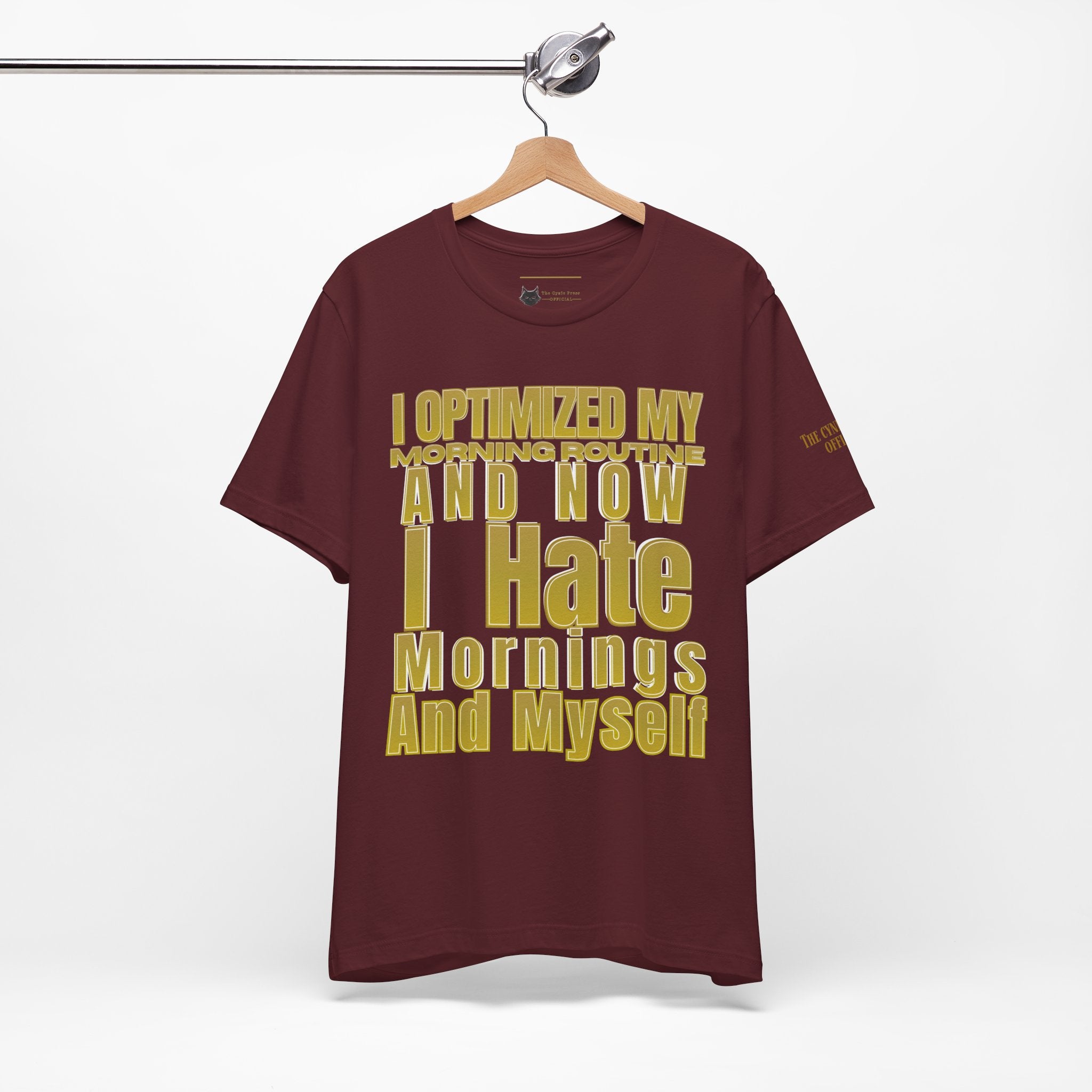 Unisex Jersey Software Engineer T-Shirt | I Optimized My Morning Routine Funny Coding Graphic Tee |Unisex Jersey Short Sleeve Tee