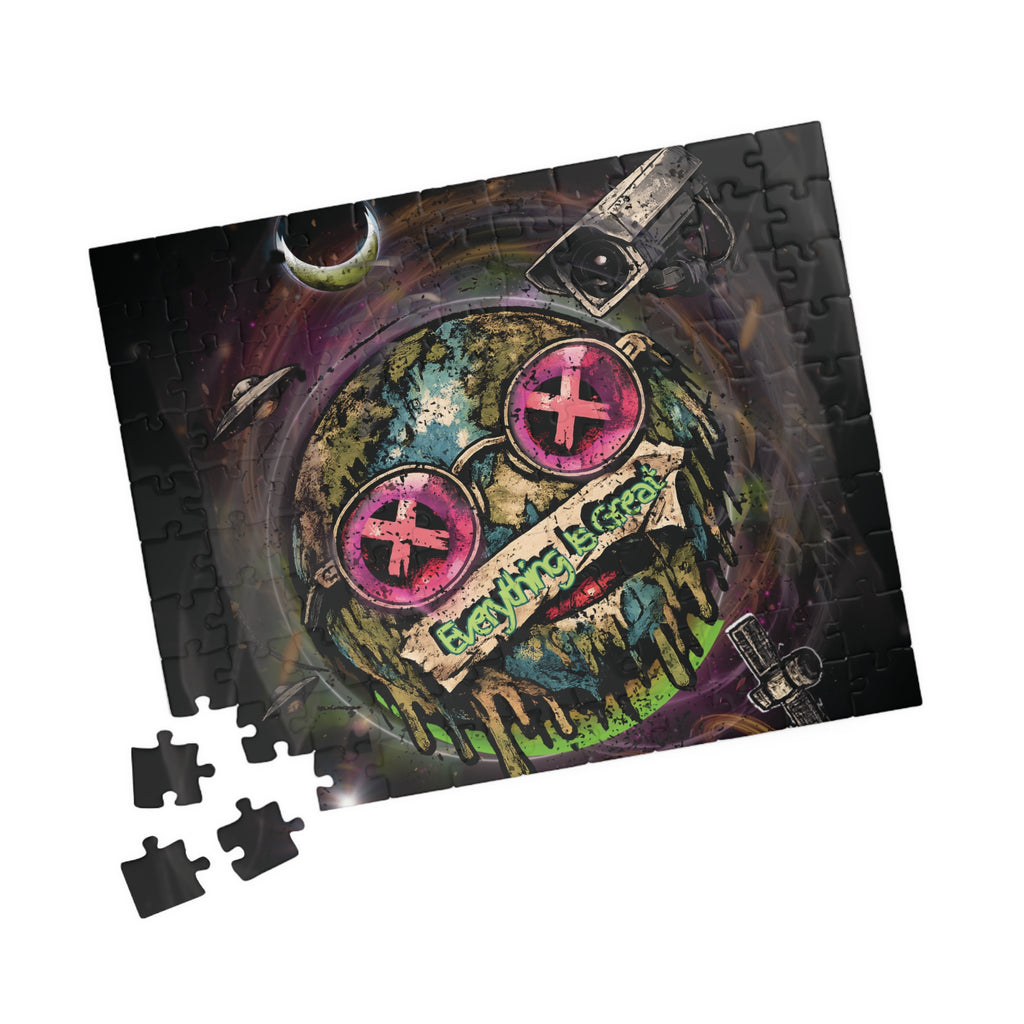 Dark Humor Earth Puzzle – Everything Is Great | Sarcastic Apocalypse Artwork Jigsaw Puzzle | Everything Is Great Earth Puzzle | Dark Humor Jigsaw Puzzle | Cynical Apocalypse Art Puzzle | Sarcastic...