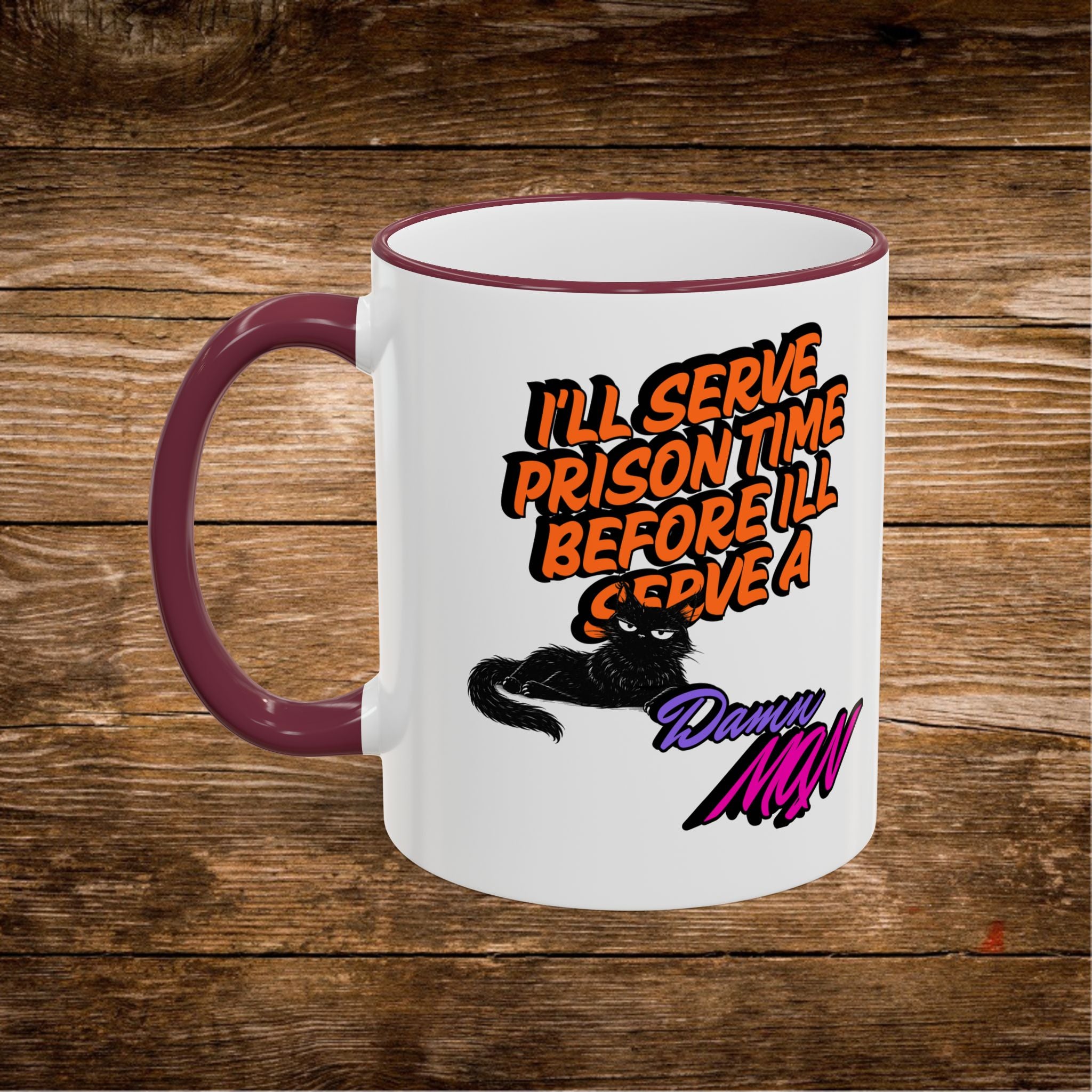 Mug à Anse et Bordure Contrastées Citation Chat Sassy | 325ml 440ml