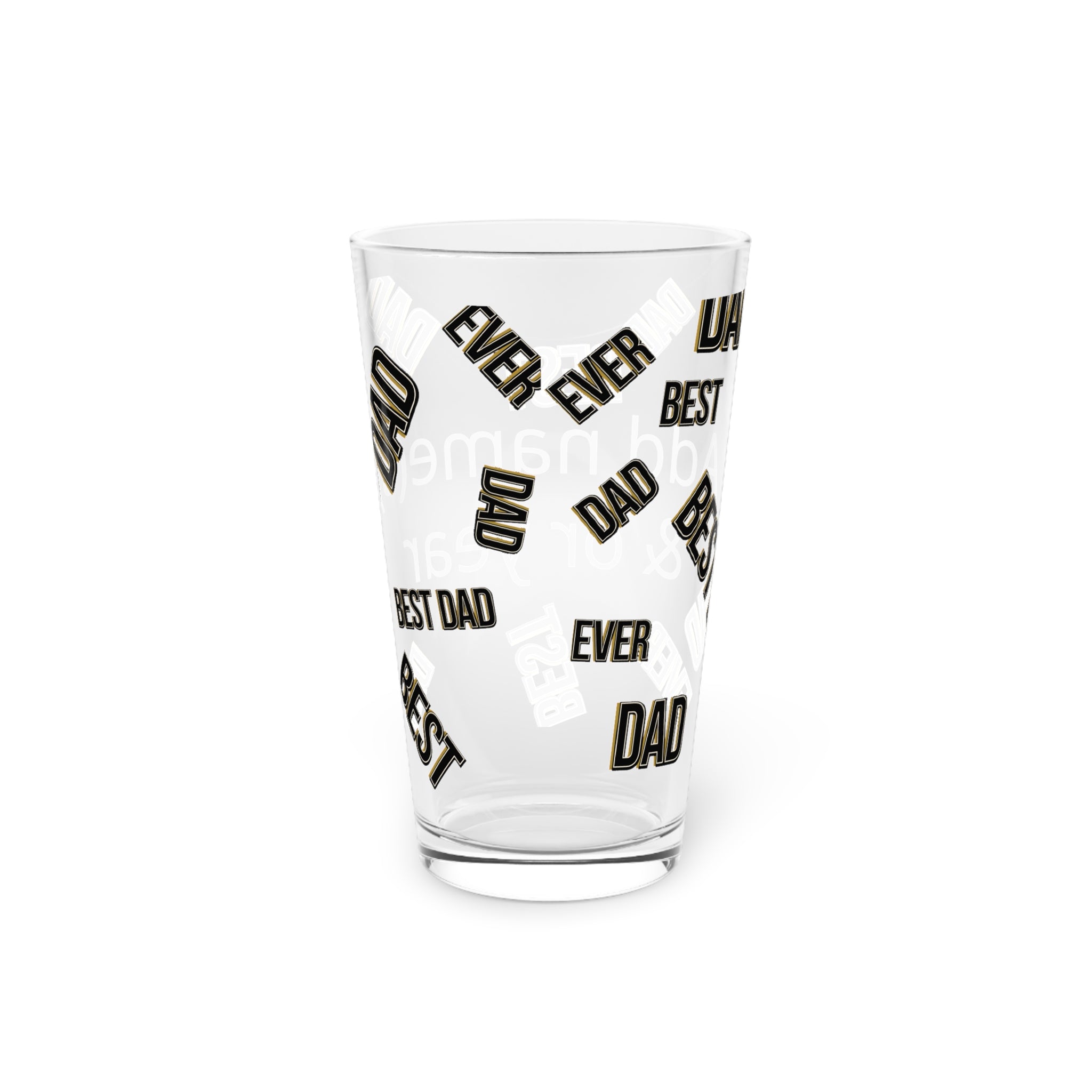 Personalized Best Dad Ever Pint Glass - Custom Name & Year 16oz Beer Glass Gift Pint Glass, 16oz